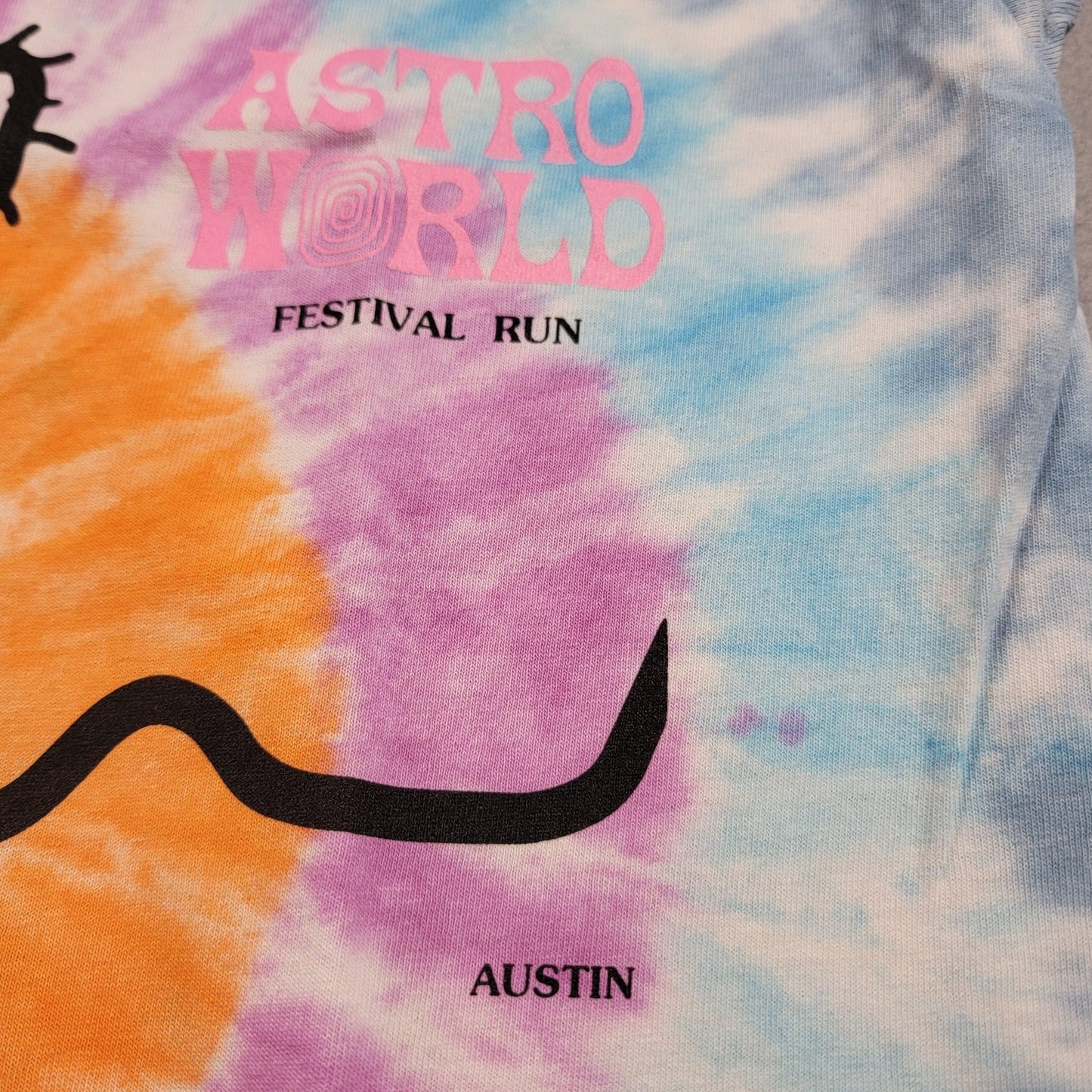 Astroworld Cactus Jack Shirt Mens Medium Tie Dye Festival Run Austin Graphic 9393