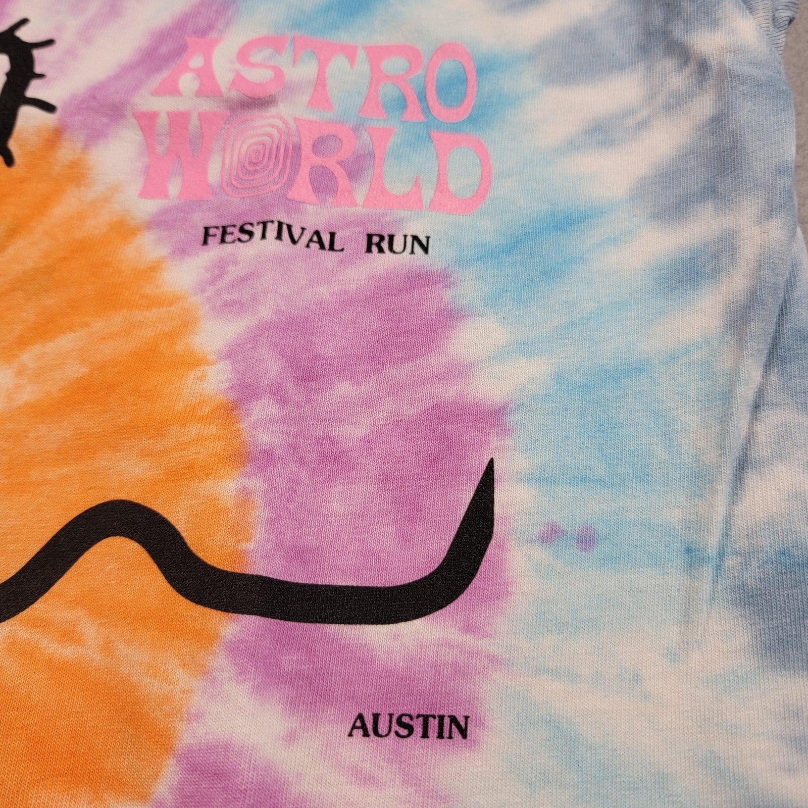 Astroworld Cactus Jack Shirt Mens Medium Tie Dye Festival Run Austin Graphic 9393