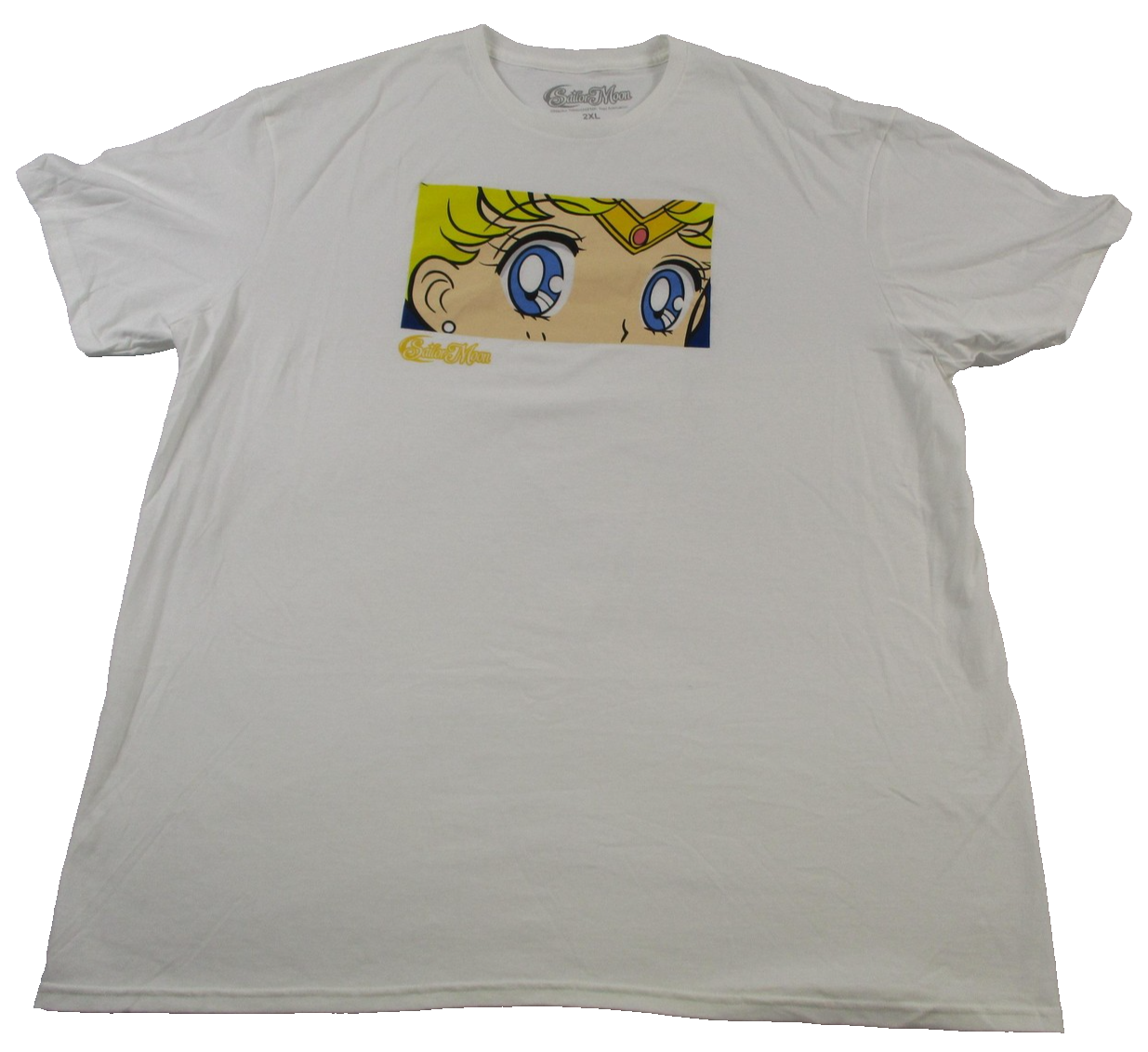 Sailor Moon Shirt Mens 2XL White Graphic Anime Cartoon Tee 100% Cotton 1352530