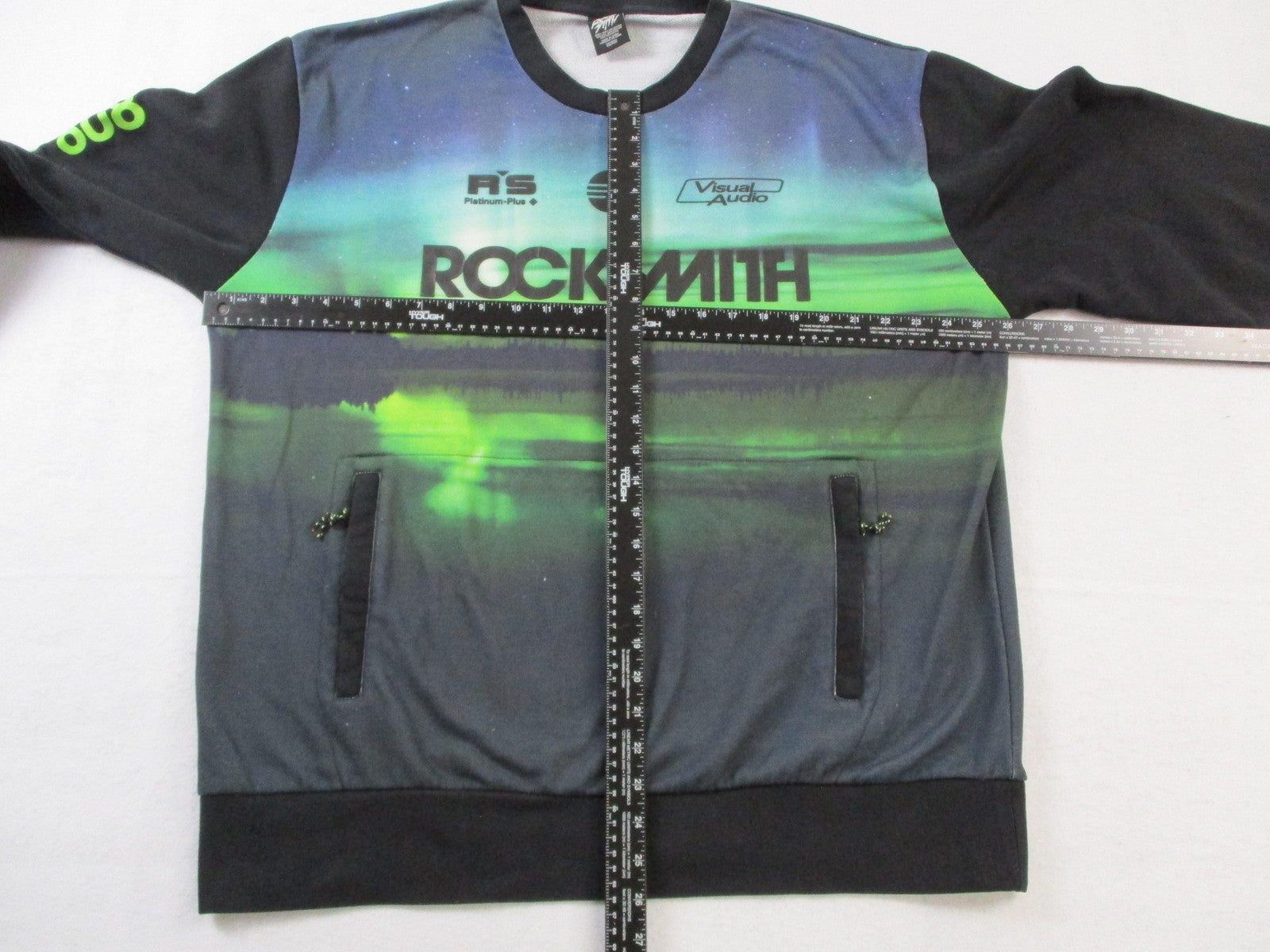 Rocksmith Sweatshirt Mens 2XL Green Fleece Pullover Crewneck Graphic 808 Aurora5