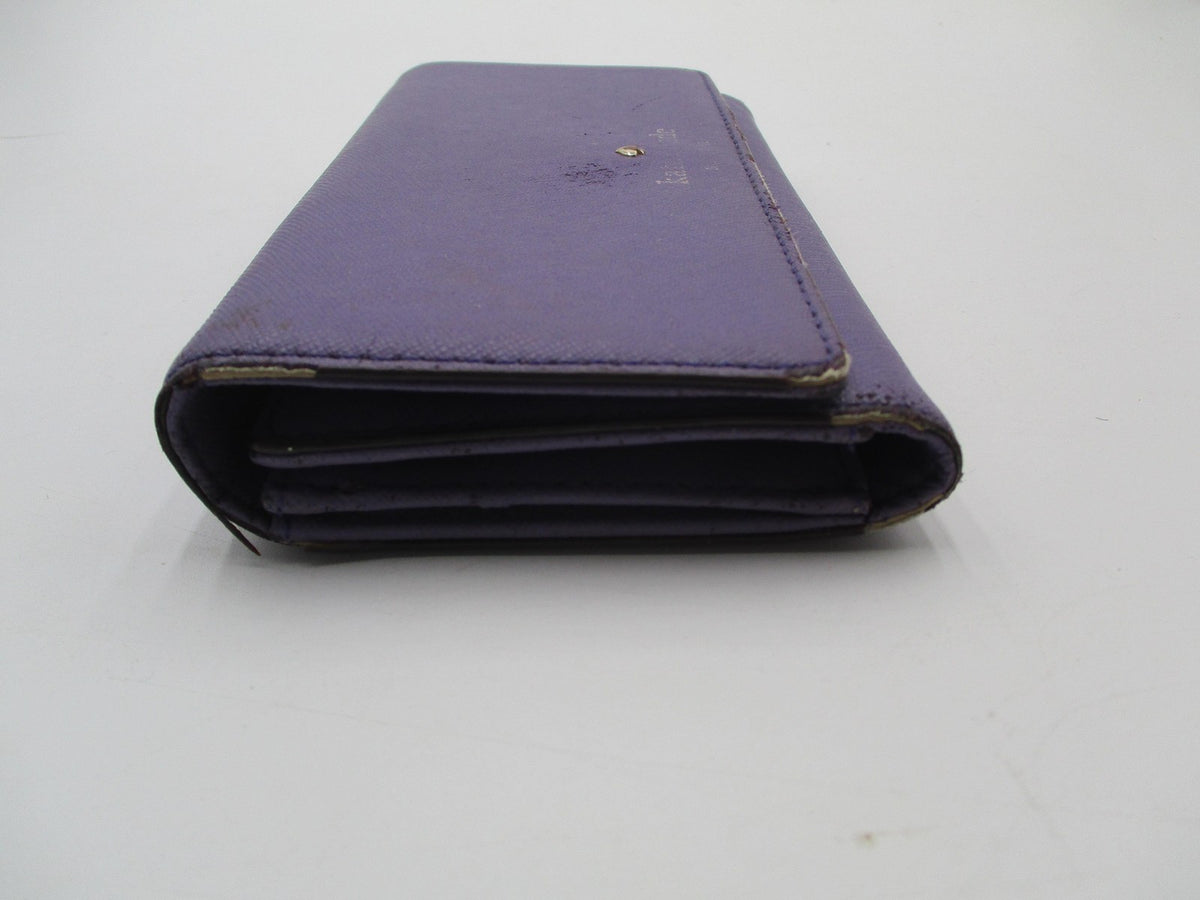 Kate Spade Wallet Womens One Size Purple Leather Zip Trifold ID Window4
