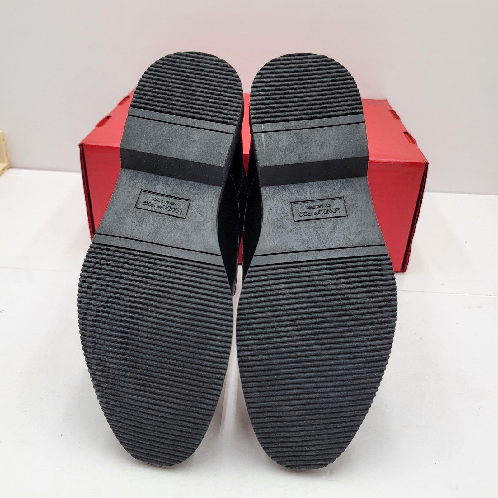 London Fog Tyler Chukka Shoes Mens Size 8 Black Memory Foam Dress Boots New5