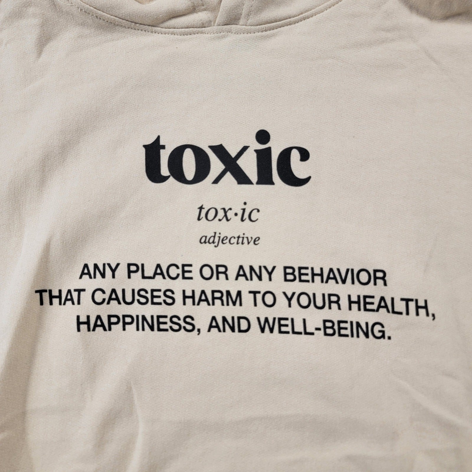 Sugar Flower 'Definition of Toxic' Hoodie Beige Sz M