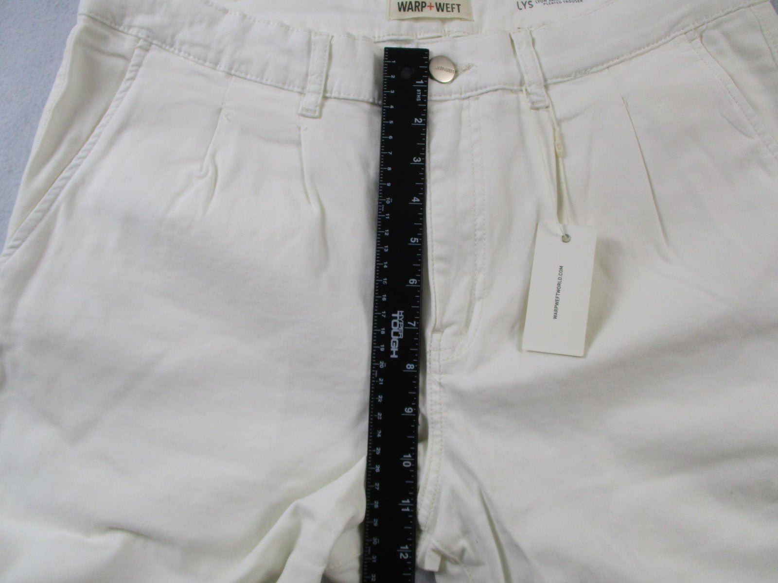 Warp + Weft Pants Mens 34x31 White LYS Lyon Pleated Trouser Chino Playa 14409