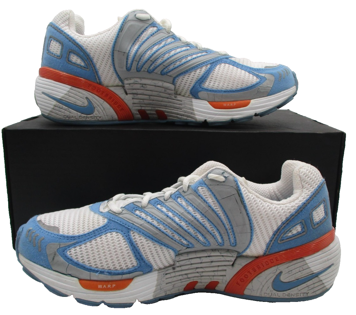 Vintage Nike Zoom Air Structure Shoes Women Sz 9.5 White Blue Orange Running 1T41