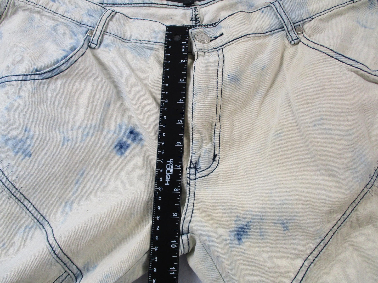 Reason Jeans Mens 44 Slim Acid Wash Mulberry Moto Skull Denim Embroidered 142214