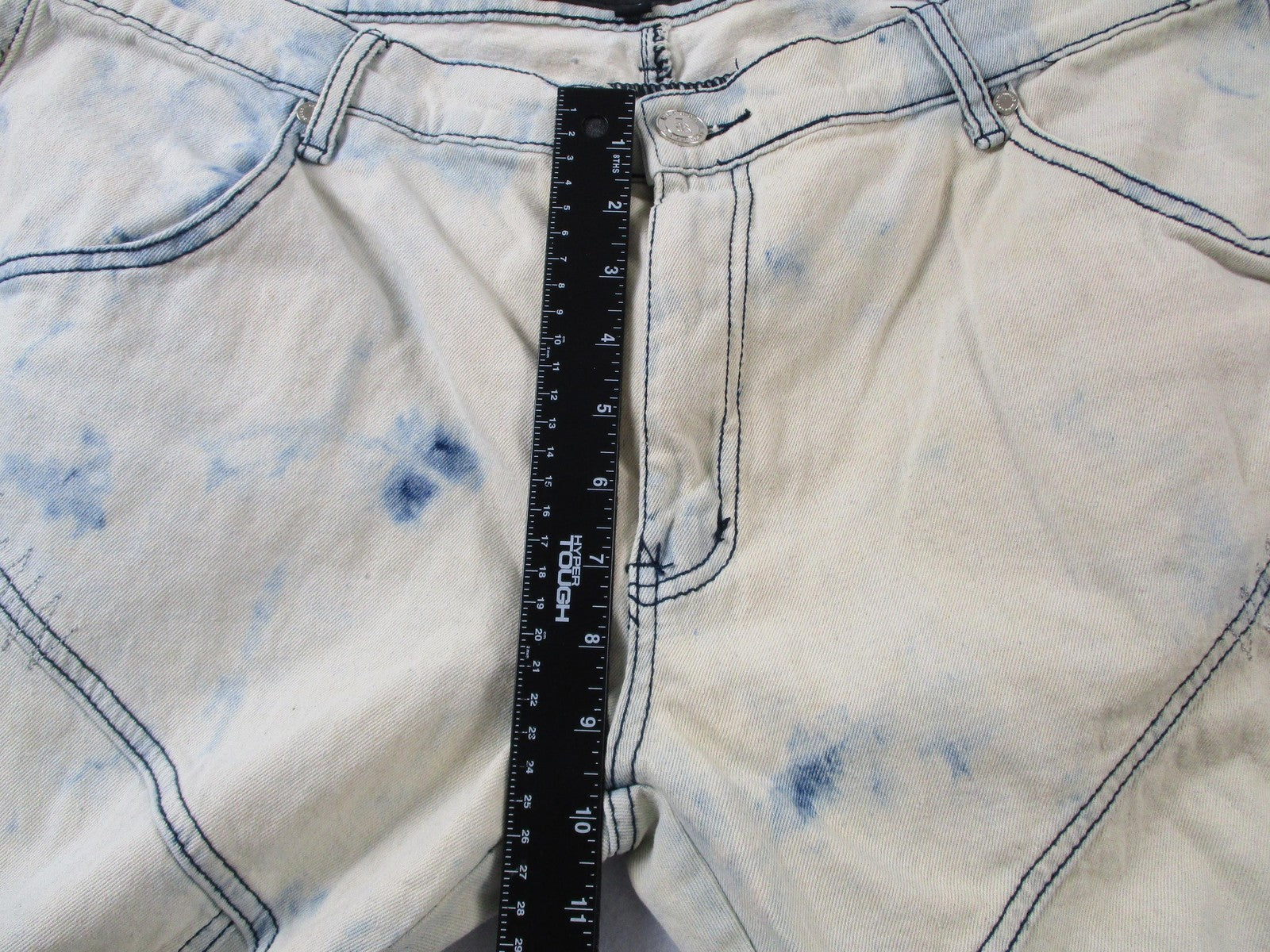 Reason Jeans Mens 44 Slim Acid Wash Mulberry Moto Skull Denim Embroidered 142214
