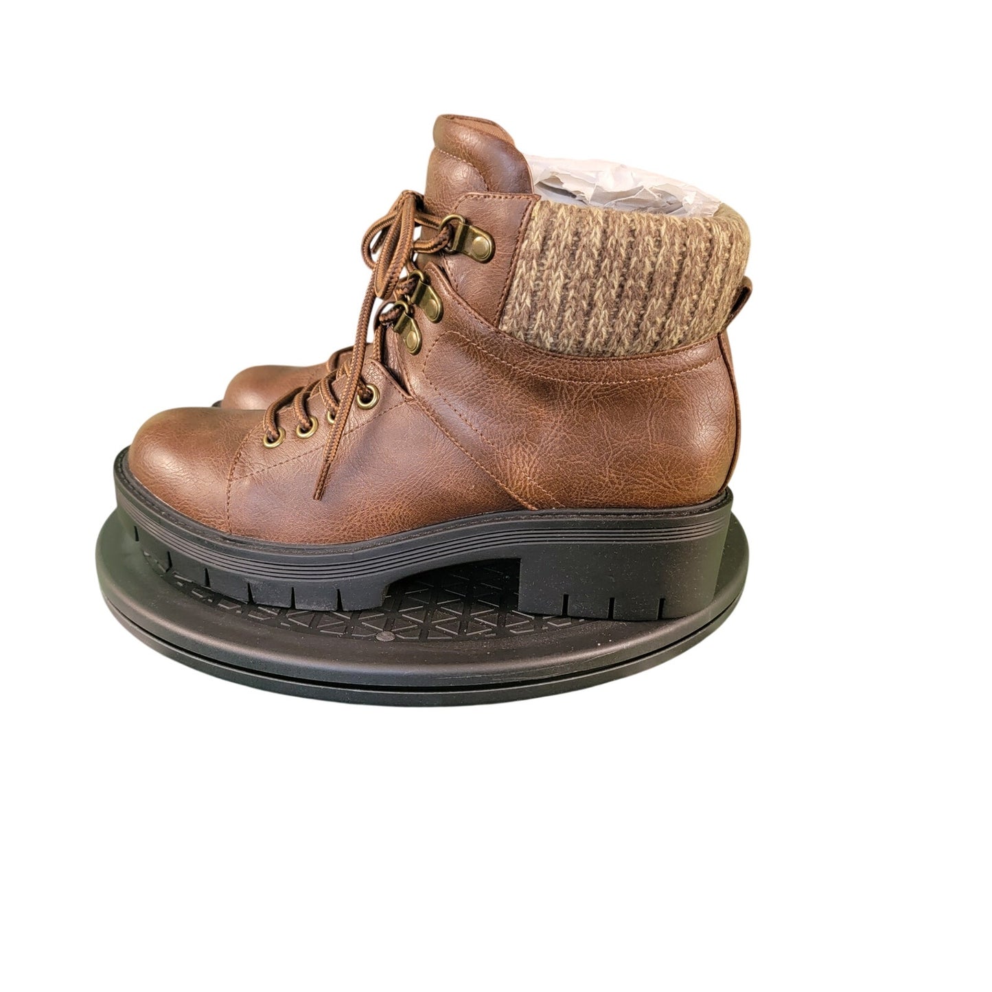 Mia Women’s Lug Boots "Marsha" Brown Lace Up Size 7 New W/ Box1