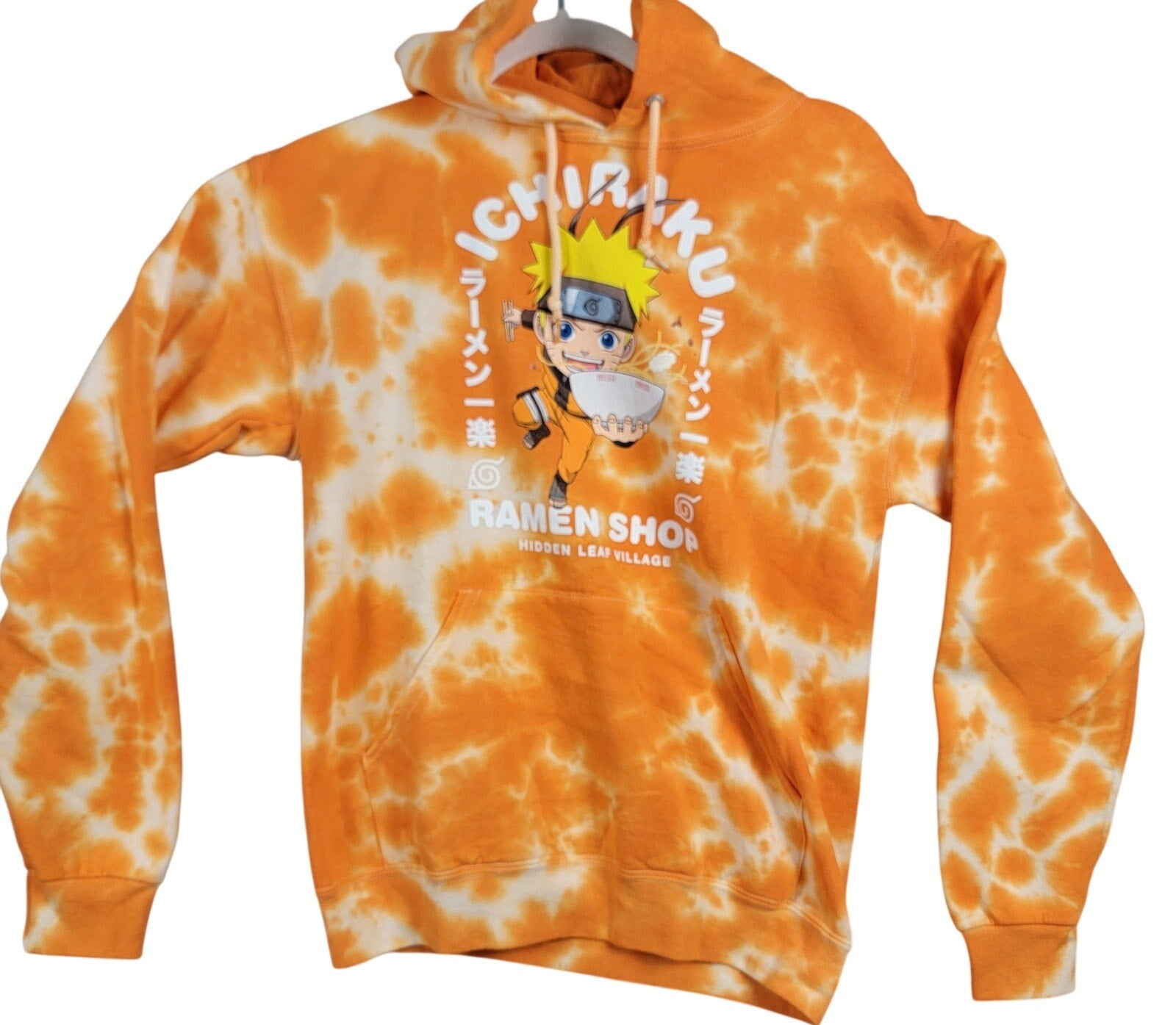 Naruto Shippuden Ichiraku Ramen Shop Tie-Dye Hoodie Size S Orange Viz Media0