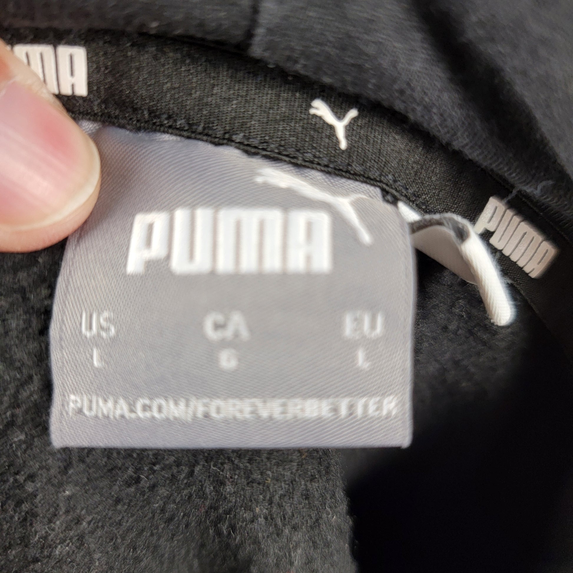 Puma Essentials Big Logo Hoodie Black Mens Large Pullover Used (43)6