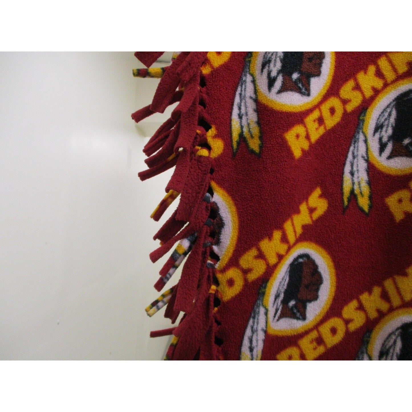 Washington Skins Blanket One Size Red Nfl Football Fleece Fringe Throw