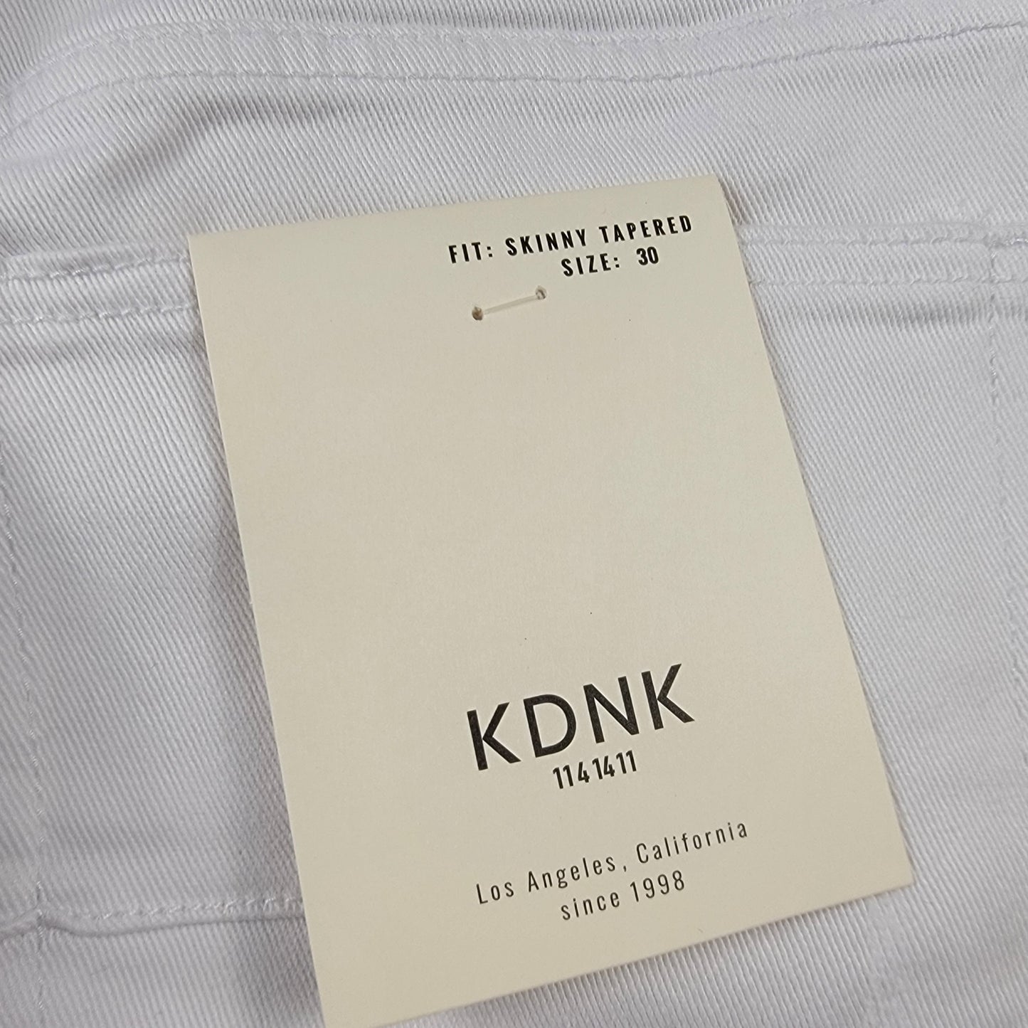 KDNK 1141411 White Moto Biker Skinny Tapered Jeans Men 30 NWT Comfort Stretch7