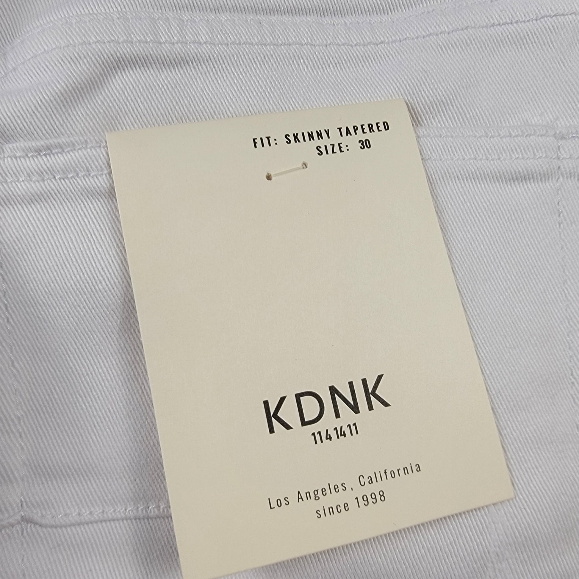 KDNK 1141411 White Moto Biker Skinny Tapered Jeans Men 30 NWT Comfort Stretch7