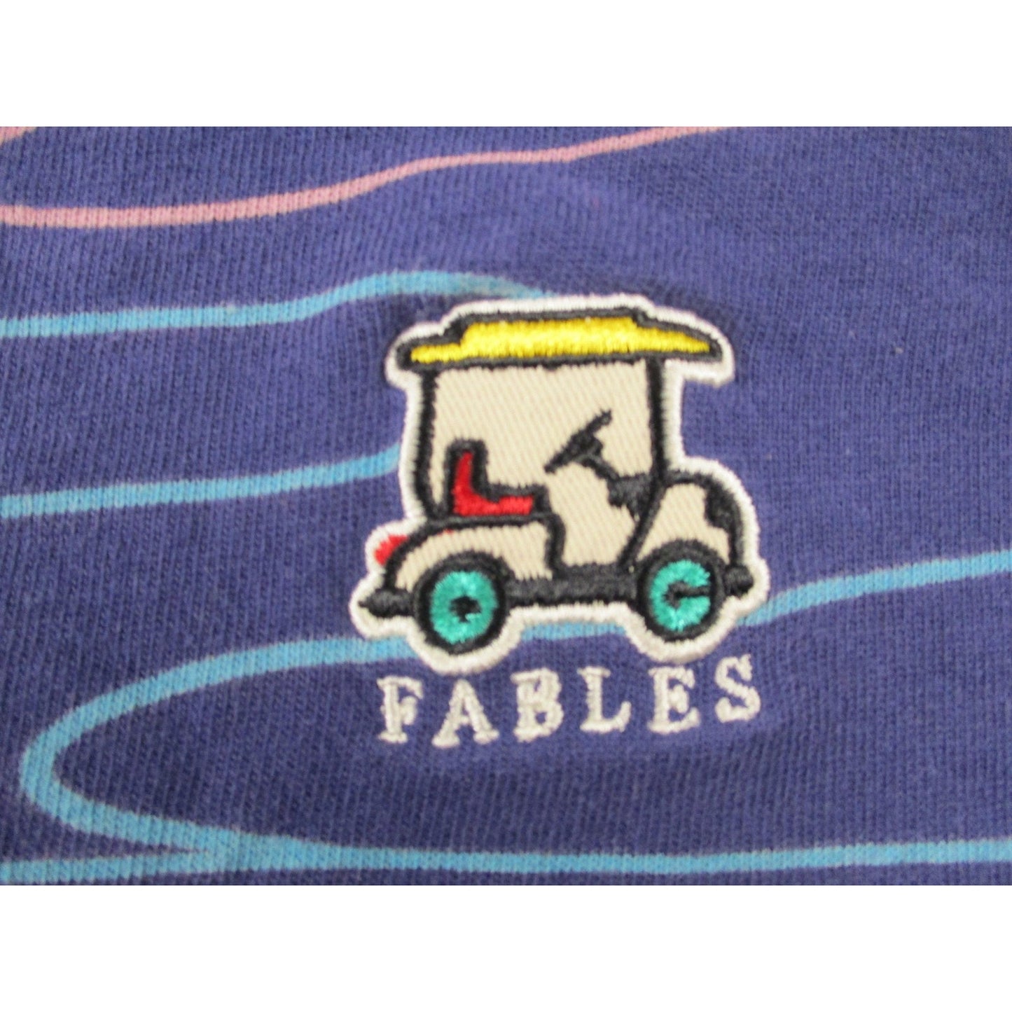 Original Fables Sweatsuit Set Mens Xl Blue Golf Cart Flag Graphic Polo Shorts