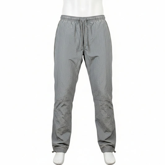 YoungLA Men’s Large Gray Nylon Track Pants Joggers Zipper Pockets Adjustable Hem0