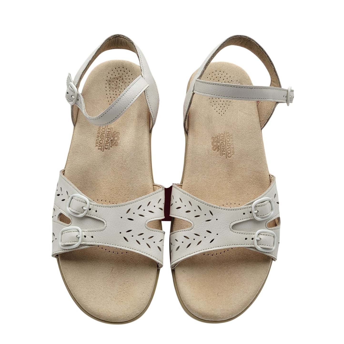 SAS Tripad Comfort Trio Sandal White Leather Women's 11M Pre-Owned USA2