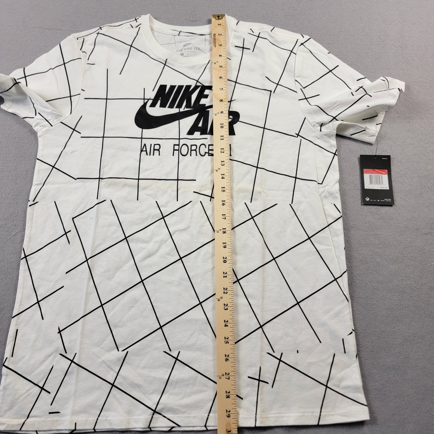 Nike Air Force 1 All-Over Print Graphic Tee Shirt Men's L White NWT 911926-1006