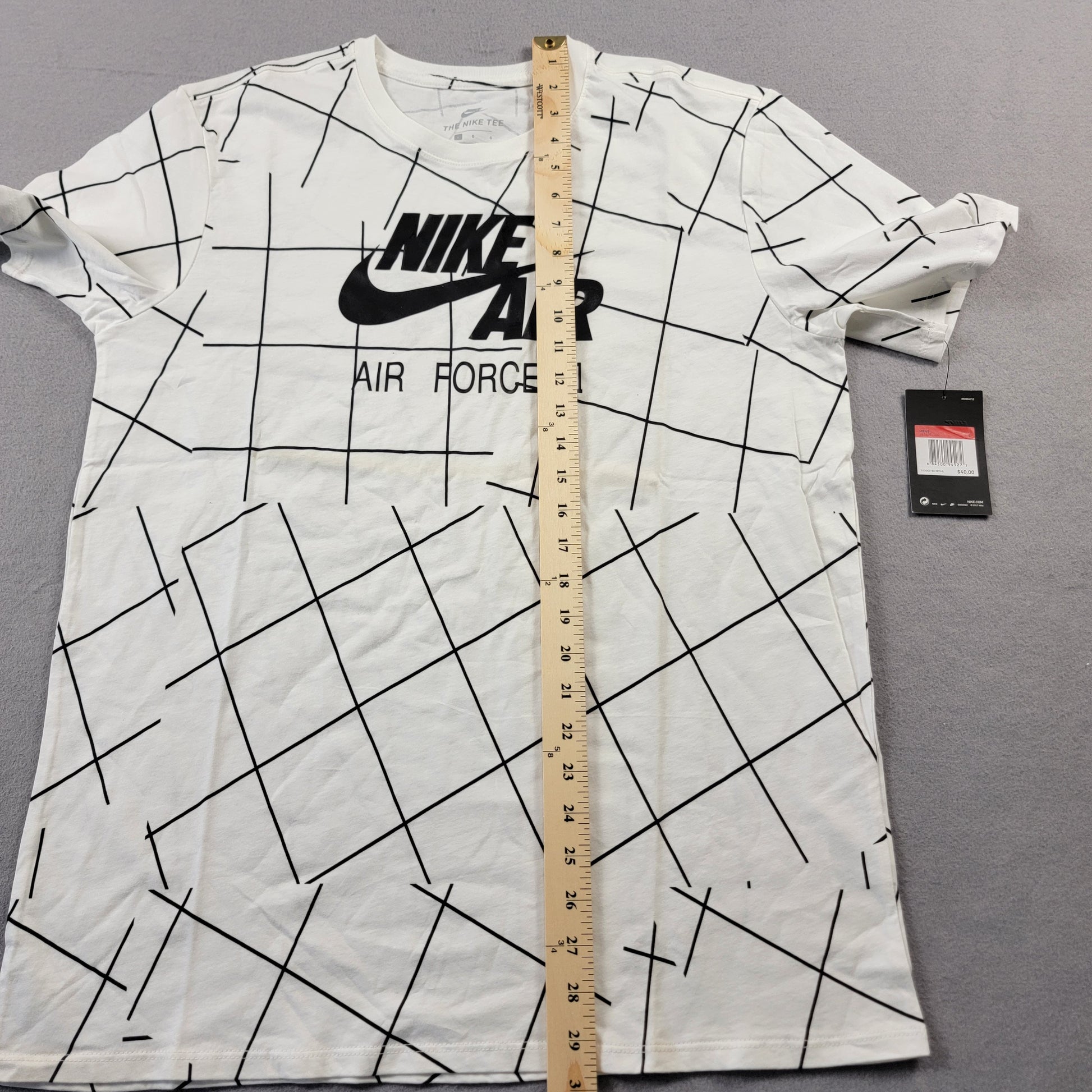 Nike Air Force 1 All-Over Print Graphic Tee Shirt Men's L White NWT 911926-1006