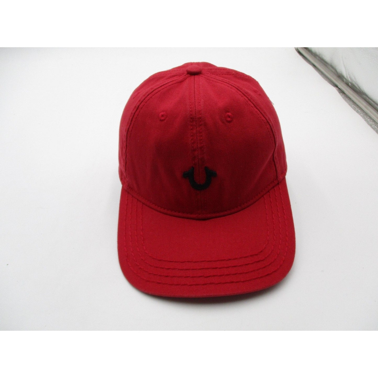 True Religion Hat Cap Strap Back Mens One Size Red Horseshoe Logo Baseball