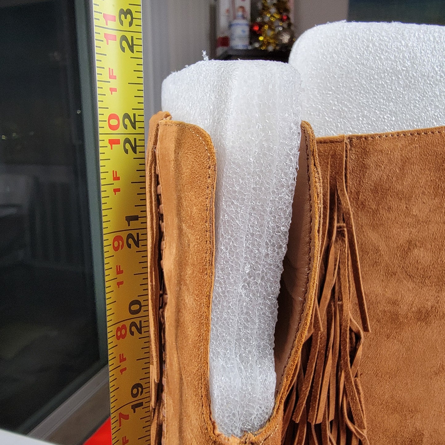 Steve Madden Maraka Fringe Over The Knee Boots Chestnut Suede Womens 6 New8