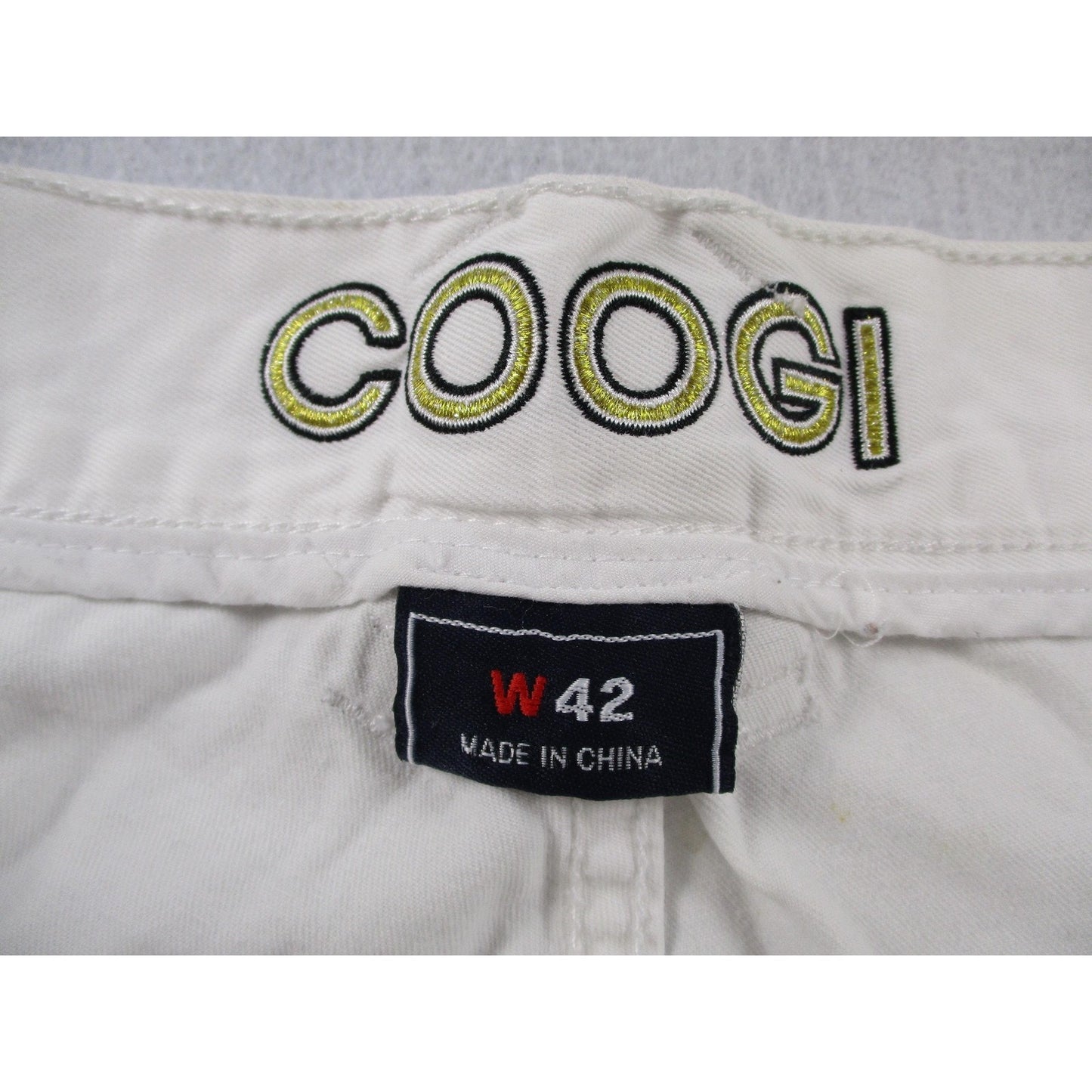 Coogi Shirt Cargo Shorts Mens 42 White Nautical Anchor Crest Graphic Set 1675