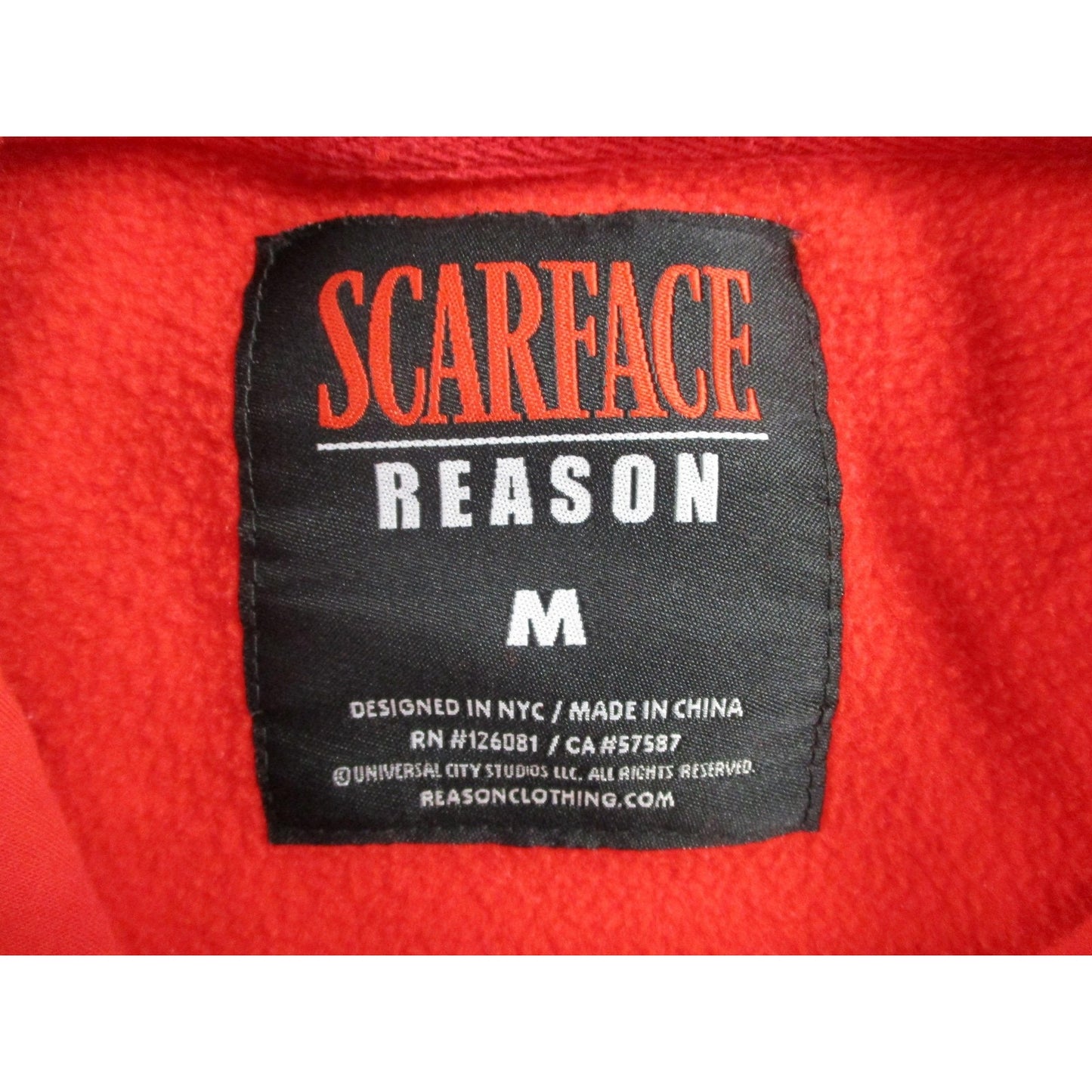 Reason Scarface Tracksuit Mens Medium Red Fleece Graphic Hoodie Sweatpants Set