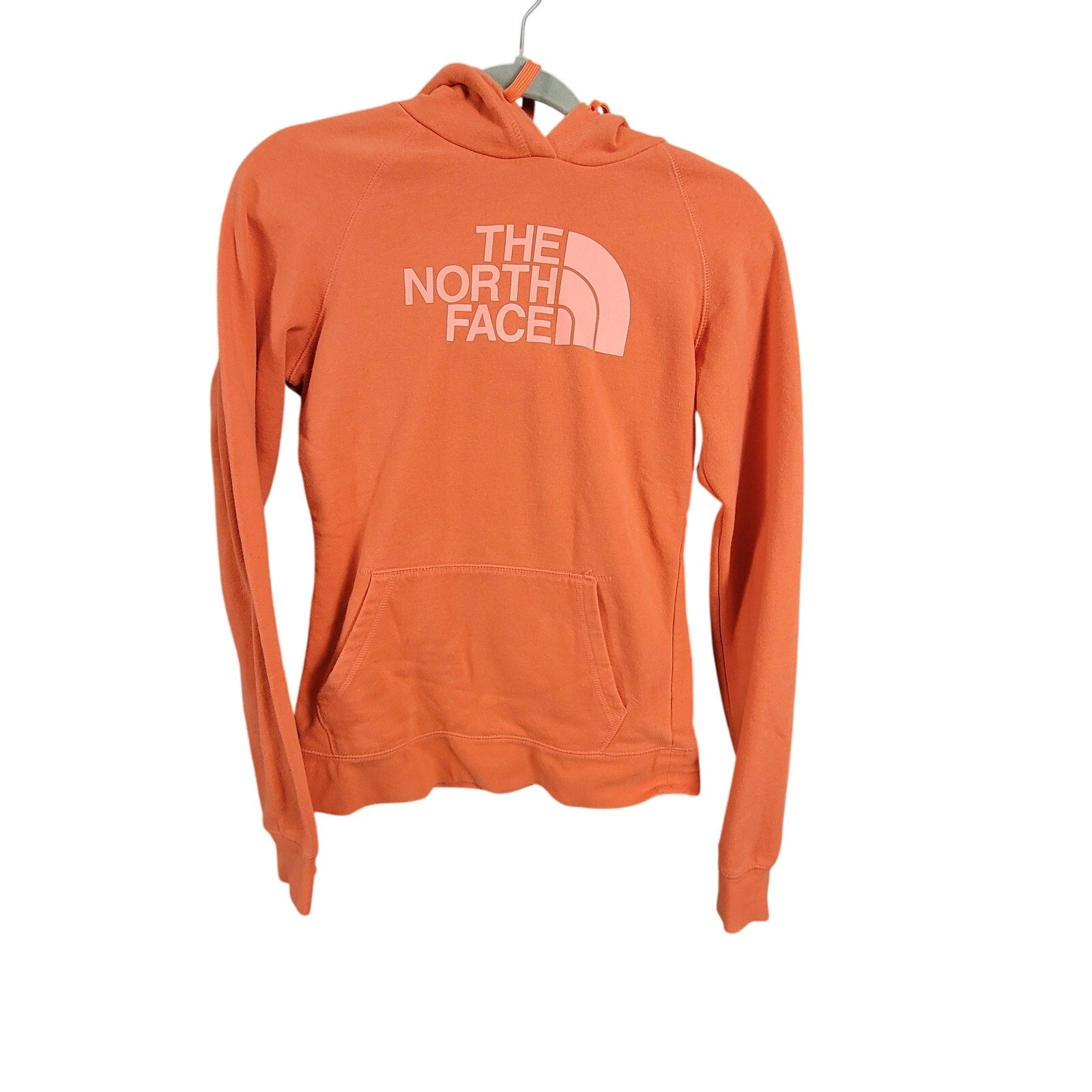 The North Face Half Dome Pullover Hoodie Women's Small Orange Preowned 3150