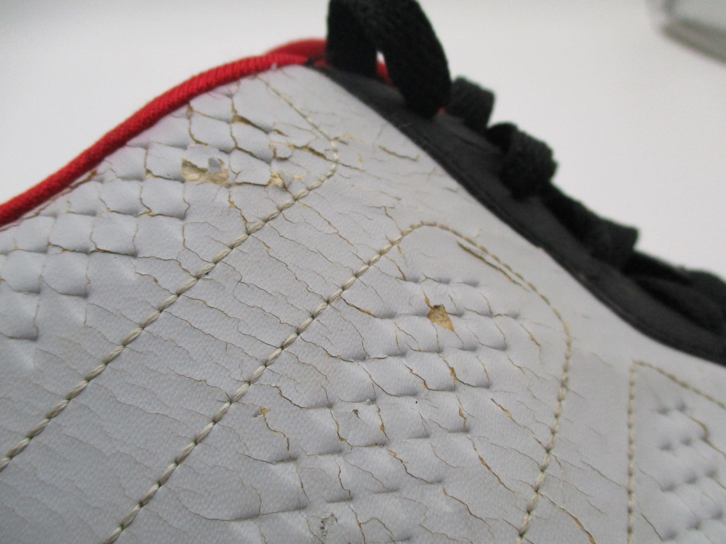 *CRACKING PEELING* Air Jordan Fusion 9 AJF9 White Black Red Mens 13 2007 1I316