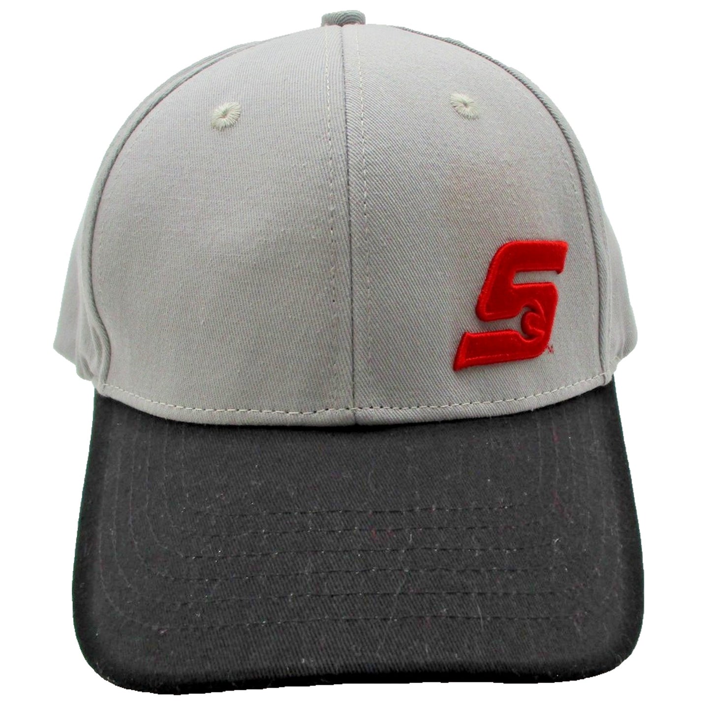 Snap On Hat Cap Fitted Mens Xl Gray Black Red Embroidered Logo Baseball Twill