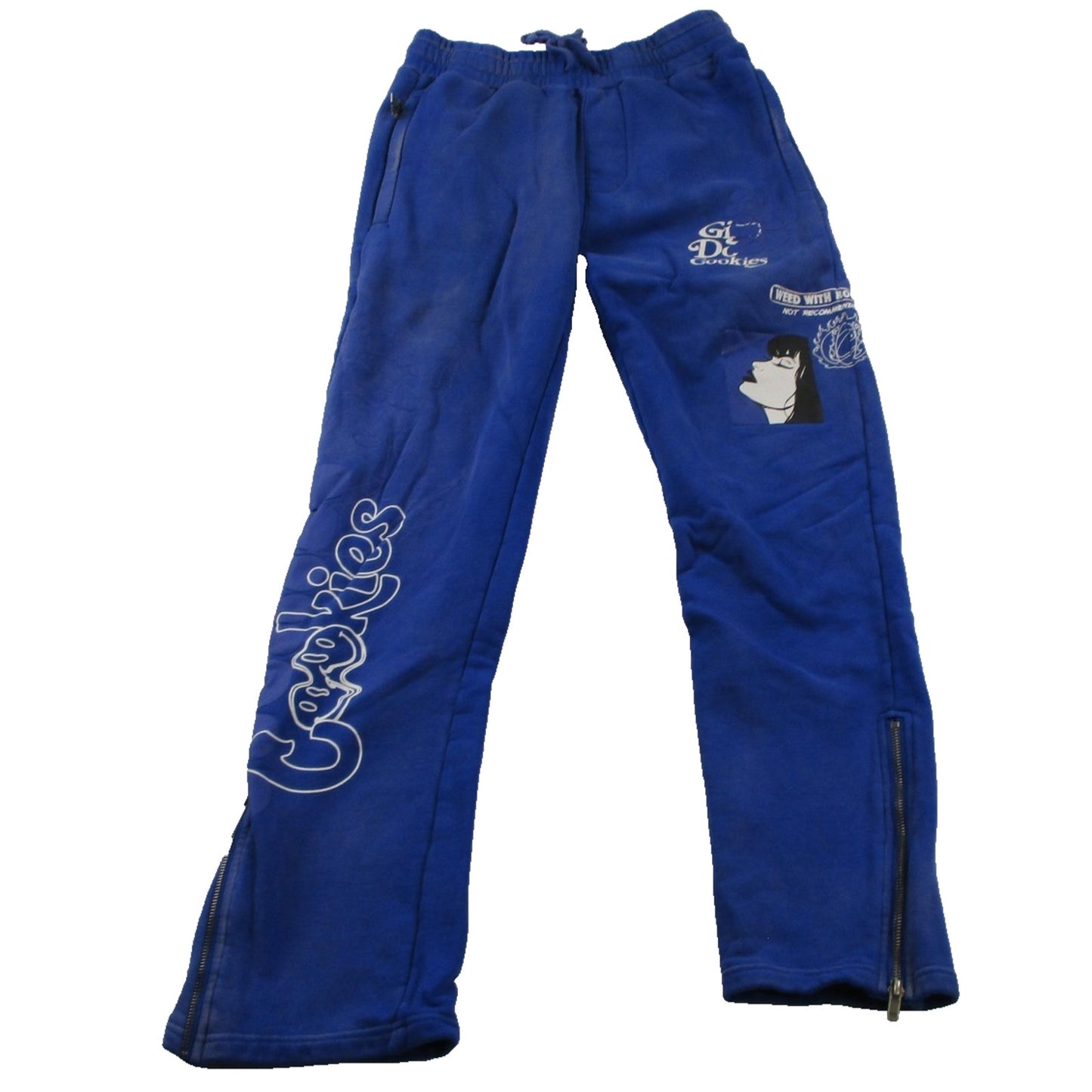Cookies Sweatsuit Set Mens Medium Blue Weed Graphic T Shirt Track Pants 420 1676