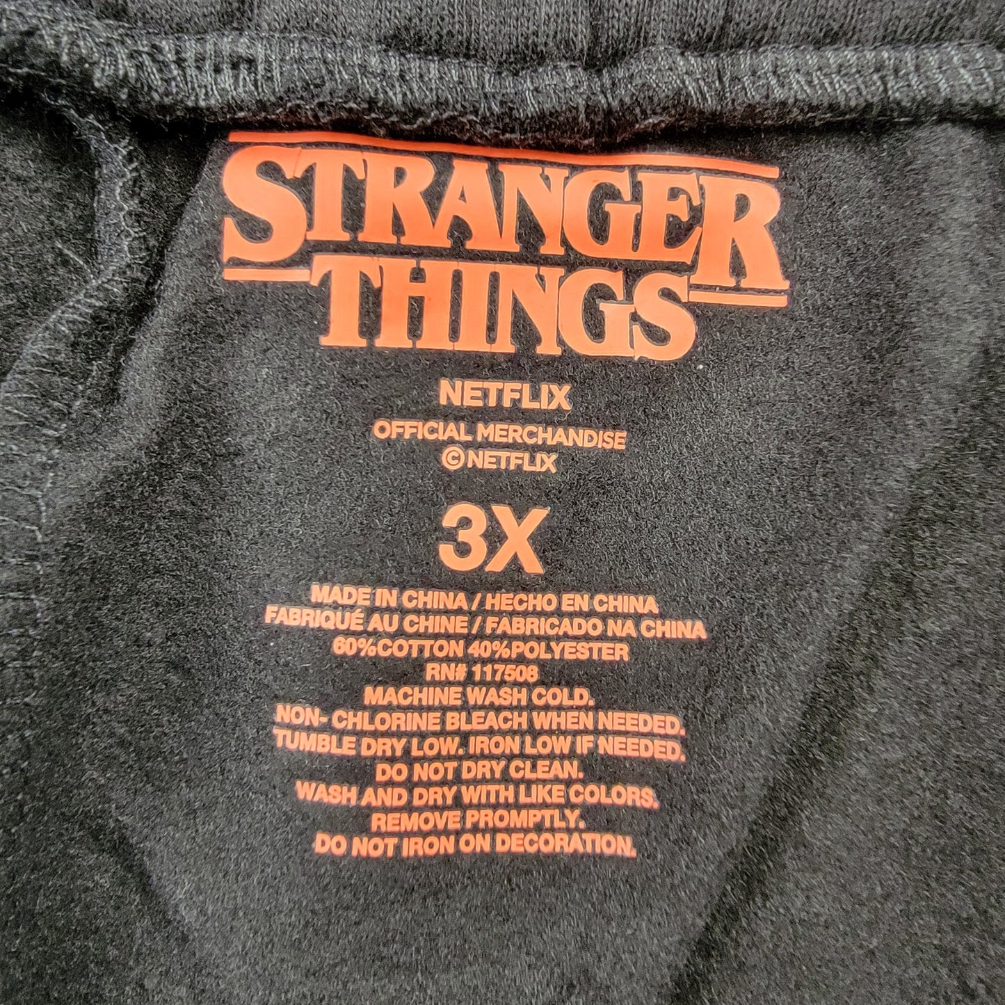 Stranger Things Netflix Official Merchandise Jogger Sweatpants 3X Black Red NWT3