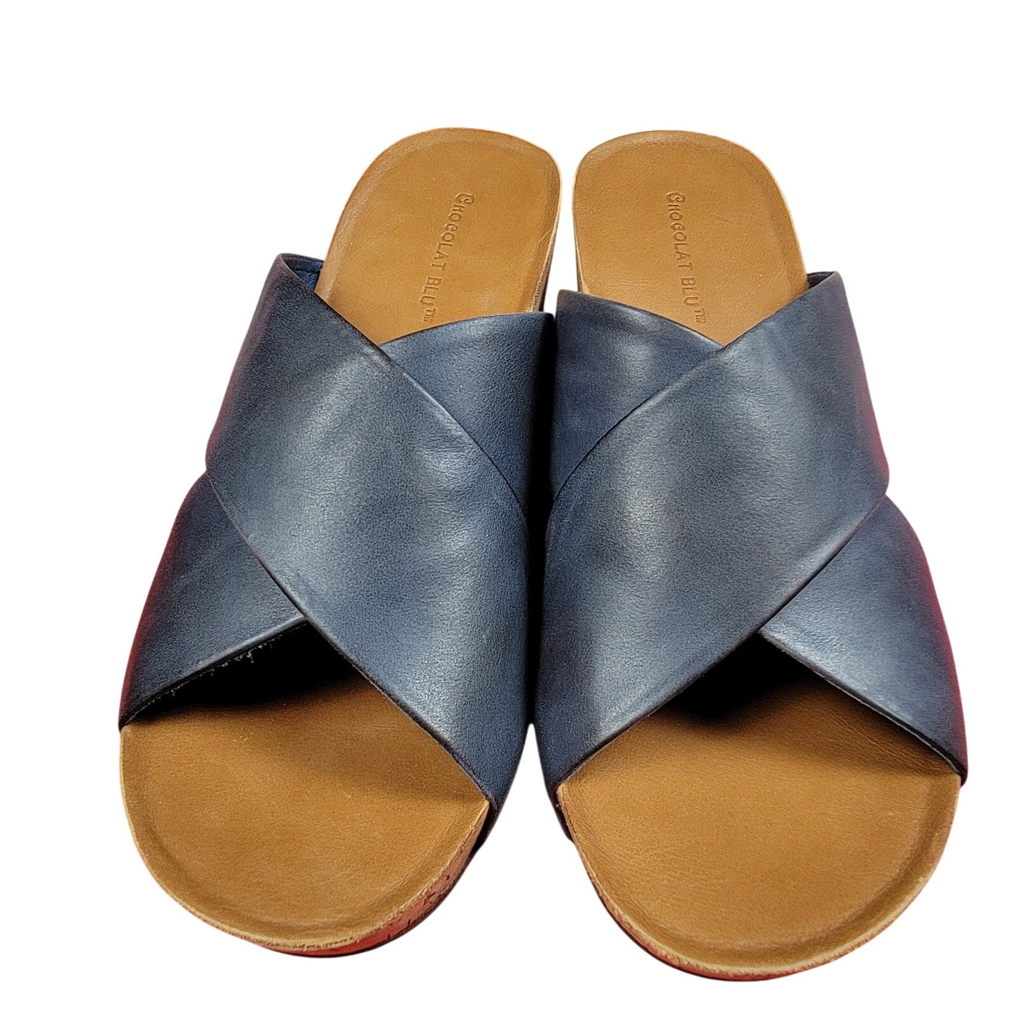 Chocolat Blu Wedge new in the box. Navy Size 7.5.3