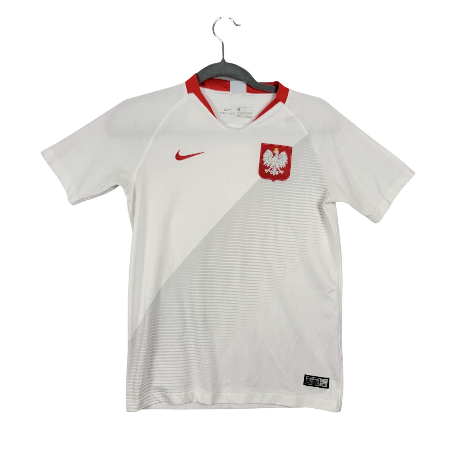 Nike Poland 2018 Home Soccer Jersey Youth L White Red Dri-FIT Preowned0