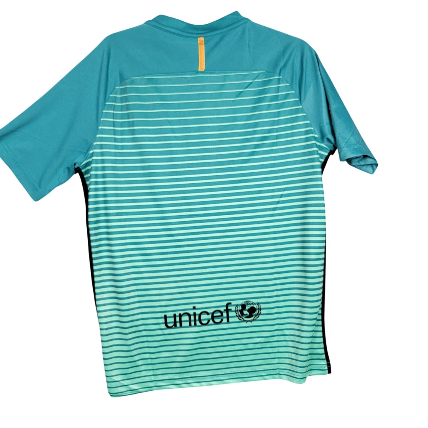 FC Barcelona Jersey Medium M Teal Mint Green Qatar Airways Unicef LaLiga Soccer1