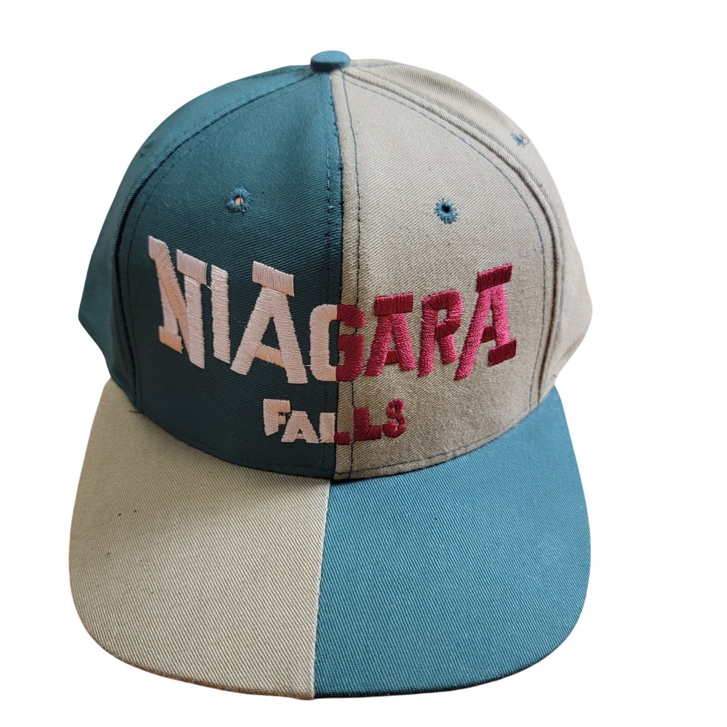 - Niagara Falls - Ball Cap - Strap Back - Two-tone Green and Beige - Preowned0