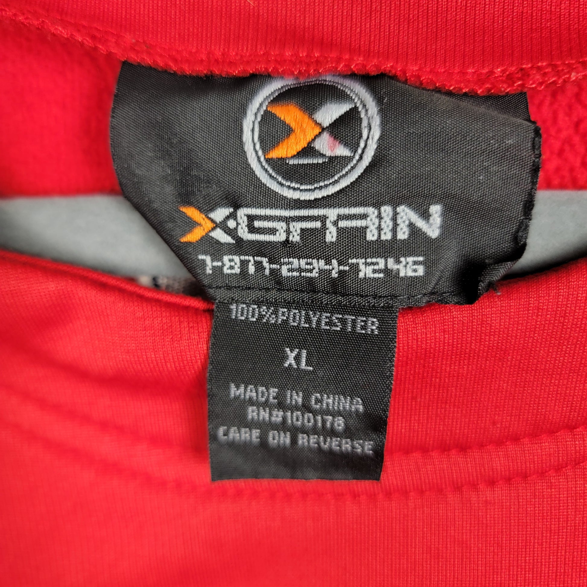 X Grain Panthers Football Shirt Mens XL Red Long Sleeve Warm Up Pullover Jersey3