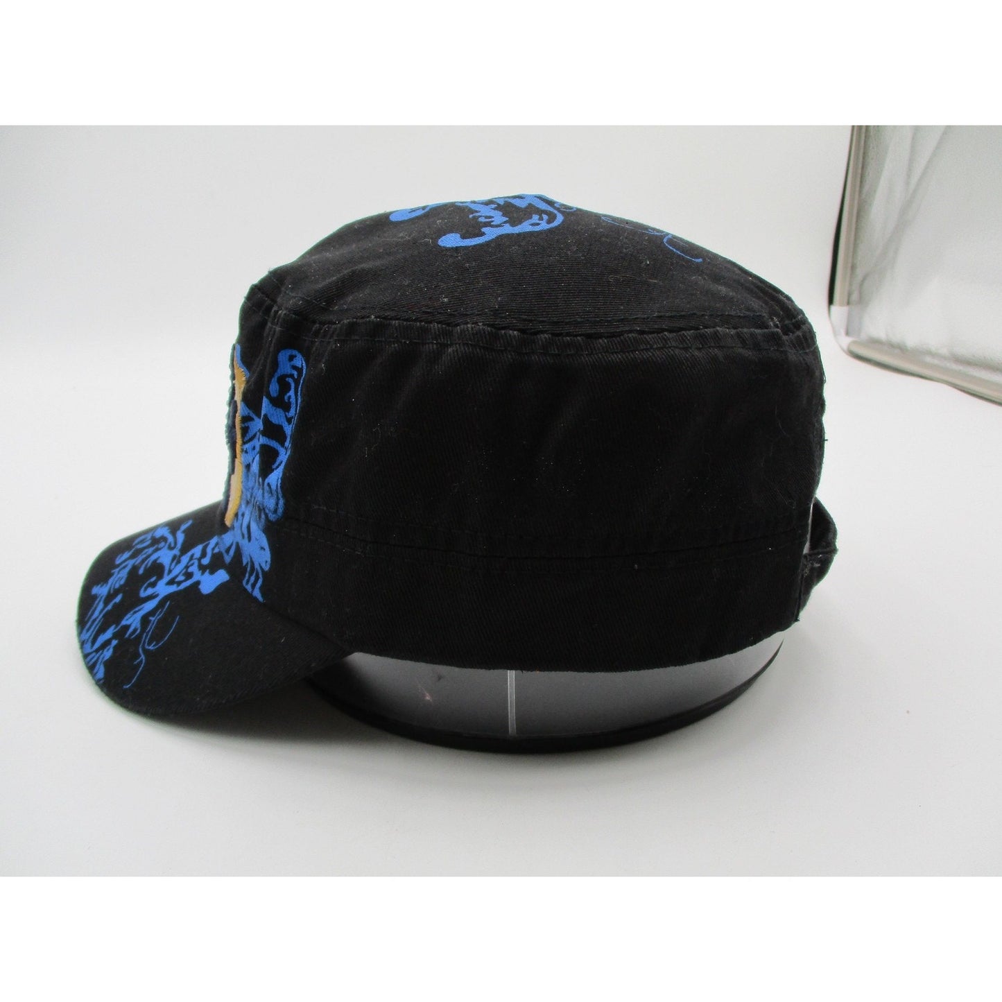 Cross Shield Hat Cap Army Strap Back Mens One Size Black Blue Graphic Studs Y2k