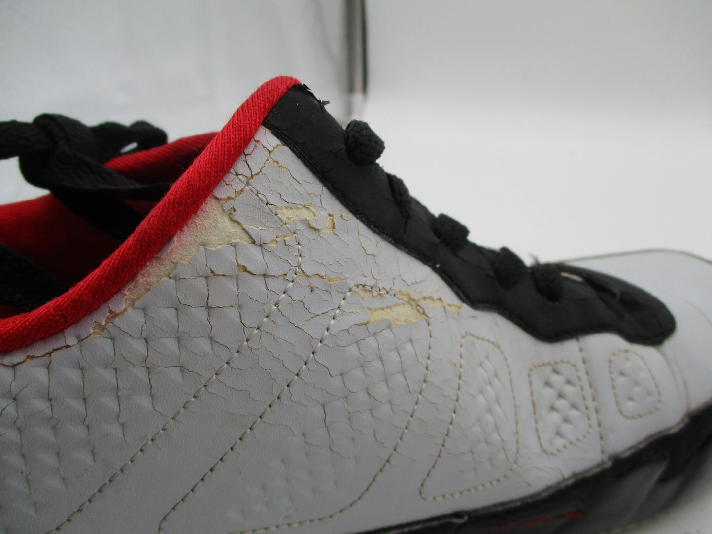*CRACKING PEELING* Air Jordan Fusion 9 AJF9 White Black Red Mens 13 2007 1I319