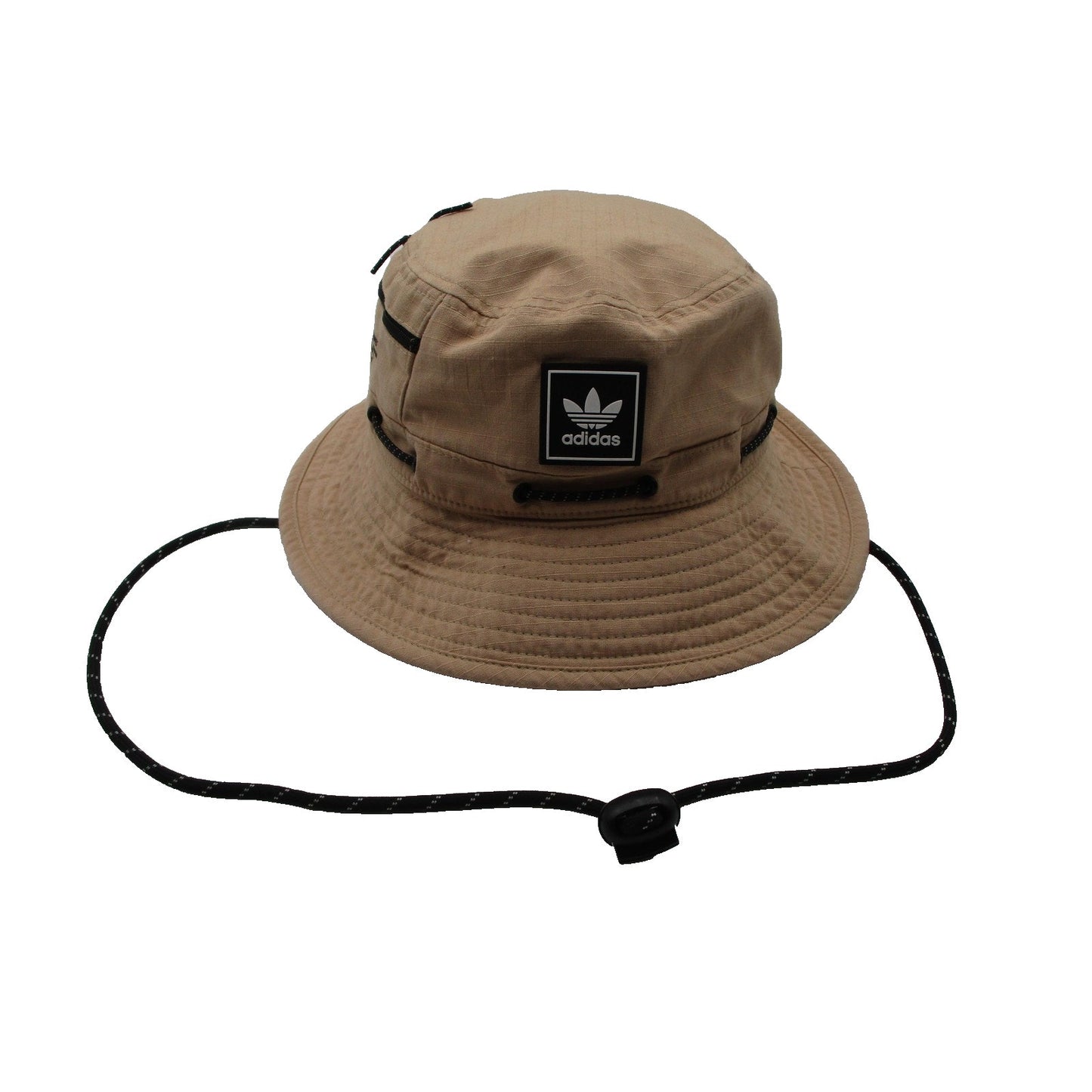 Adidas Hat Cap Bucket Mens One Size Beige Canvas Trefoil Logo Outdoor Hiking