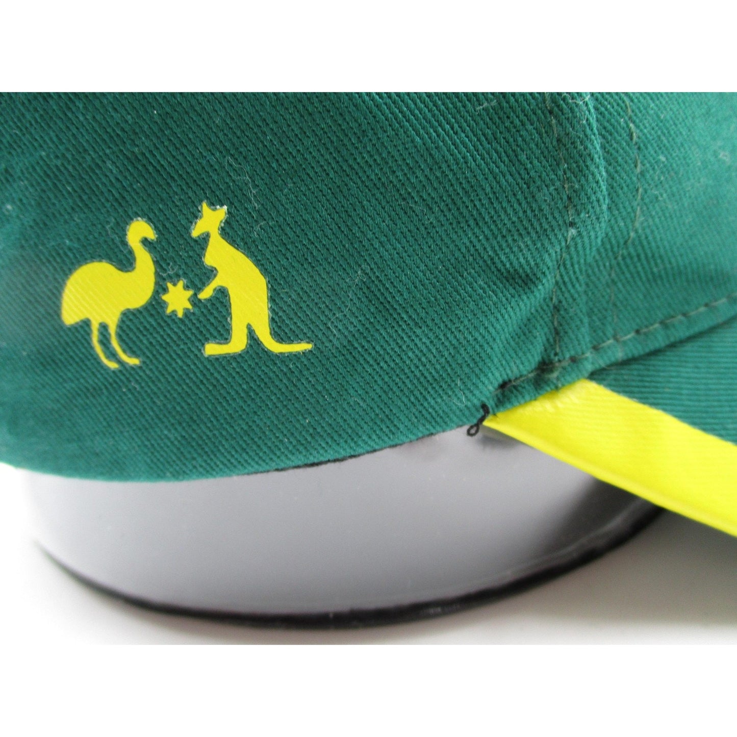 Australia Hat Cap Strap Back Mens One Size Green Yellow Kangaroo Emu Souvenir