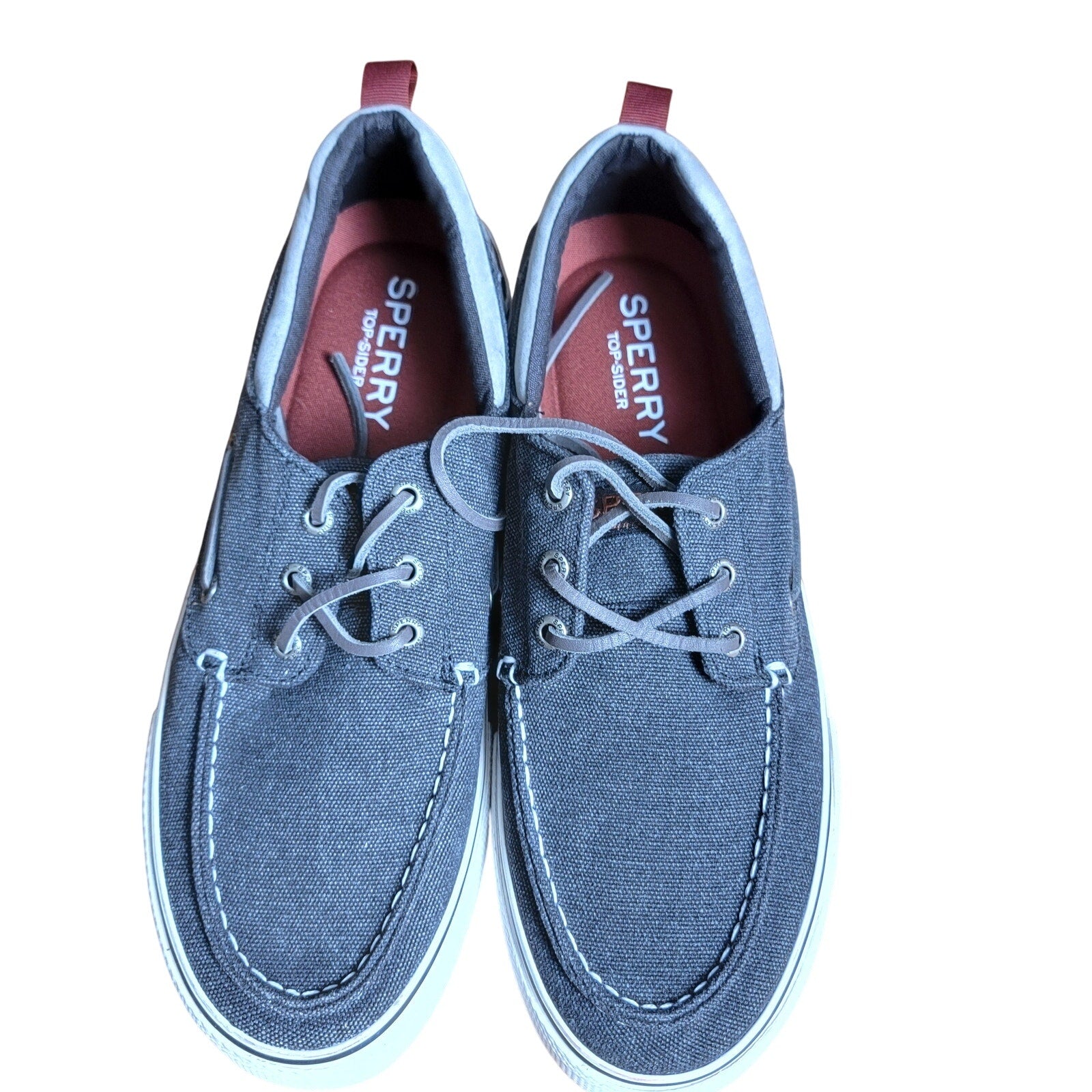 Sperry Top-Sider Bahama 3-Eye Canvas Boat Shoe Charcoal Mens 10 STS23615 (0064)3