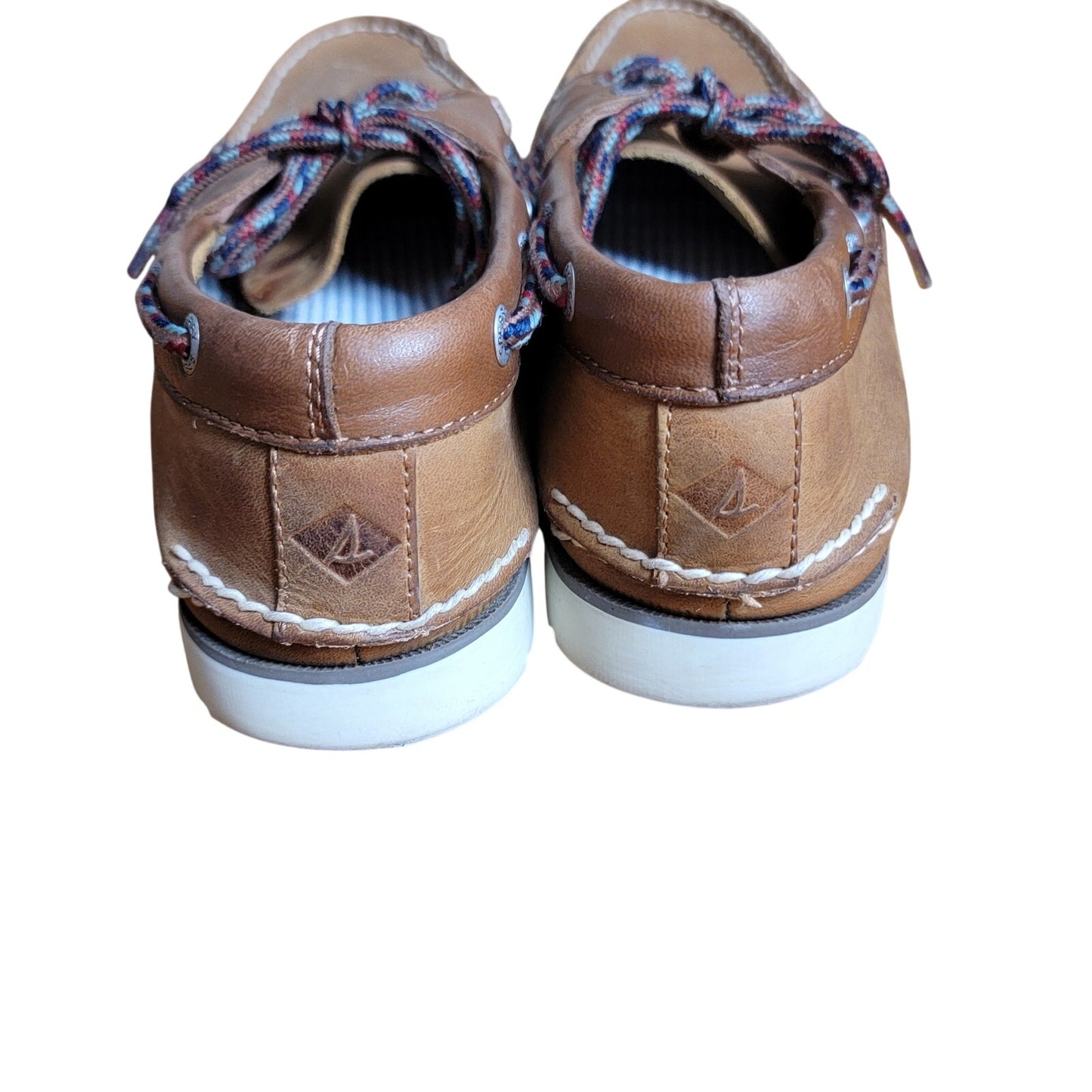 Sperry Top-Sider Leeward 2-Eye Boat Shoe Tan Brown Leather Mens 8.5 STS241012
