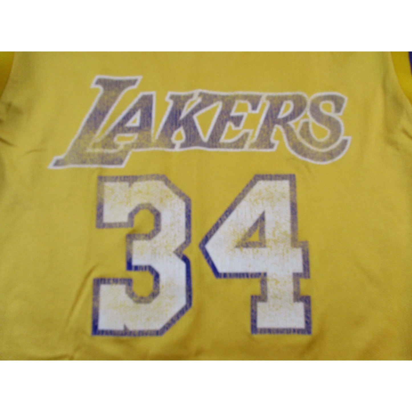 Los Angeles Lakers Jersey Mens Medium Gold Nba Shaquille Oneal 34 Reebok 1697