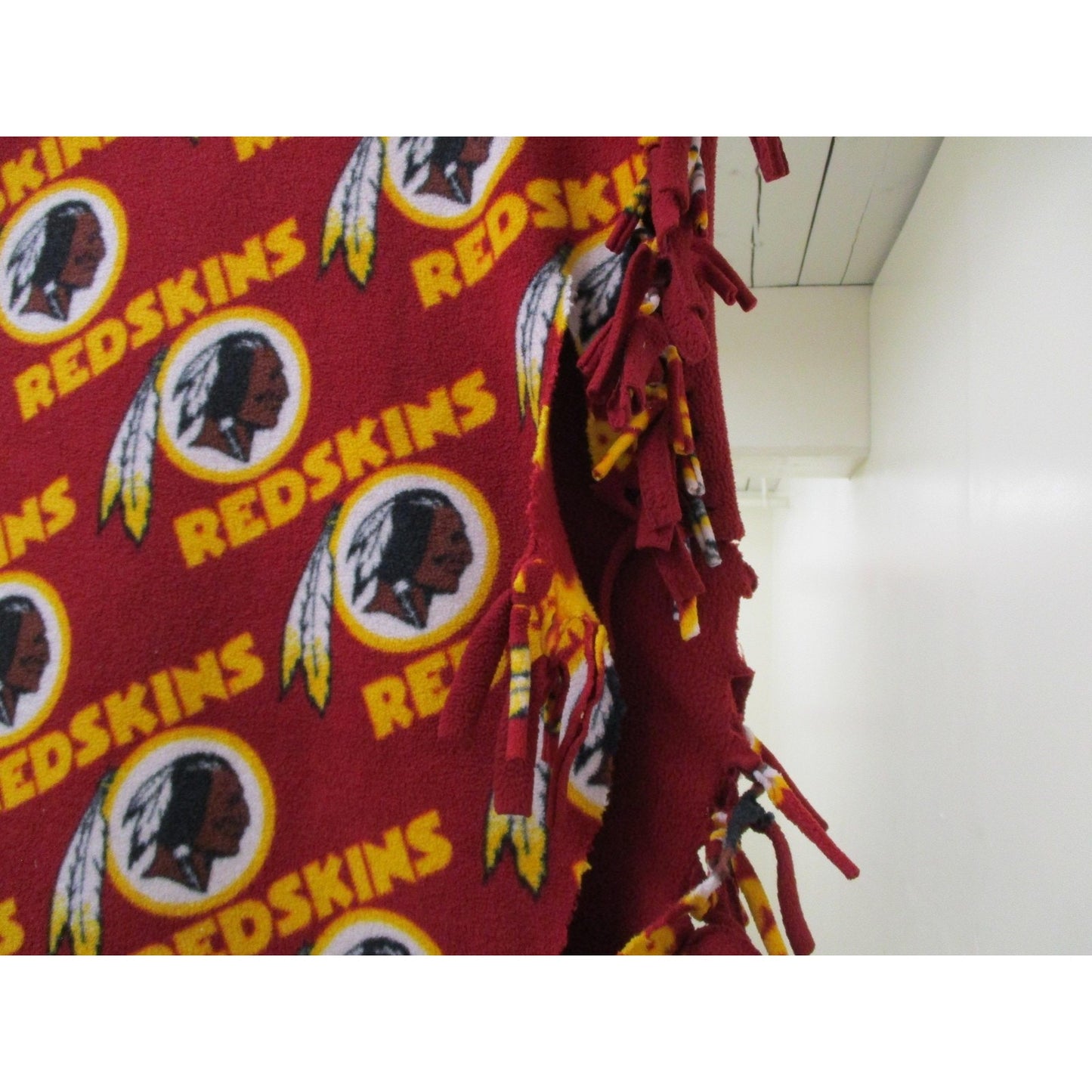 Washington Skins Blanket One Size Red Nfl Football Fleece Fringe Throw