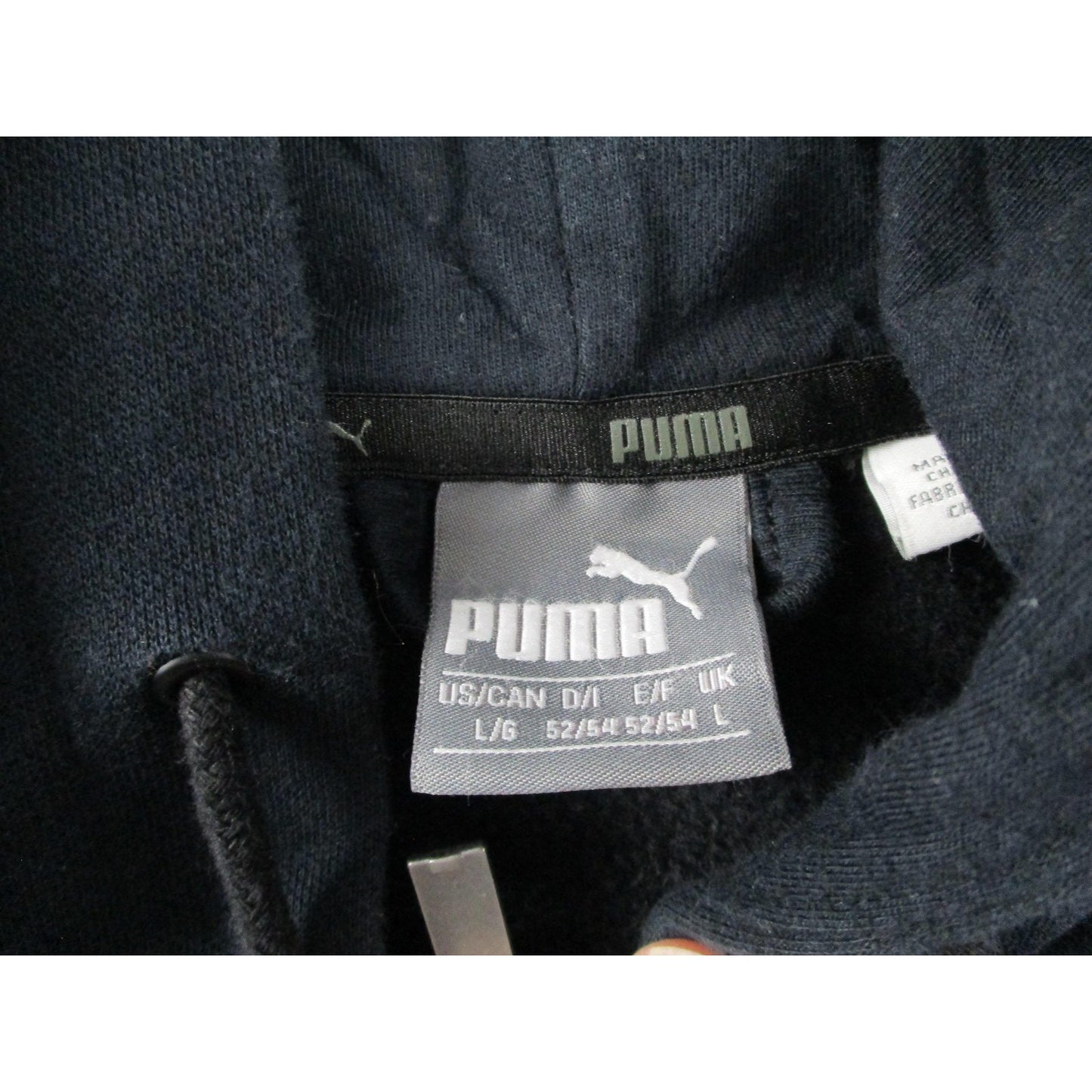 Puma Tracksuit Men Large Black Blue Logo Fleece Hoodie Jogger Sweatsuit Set 1690