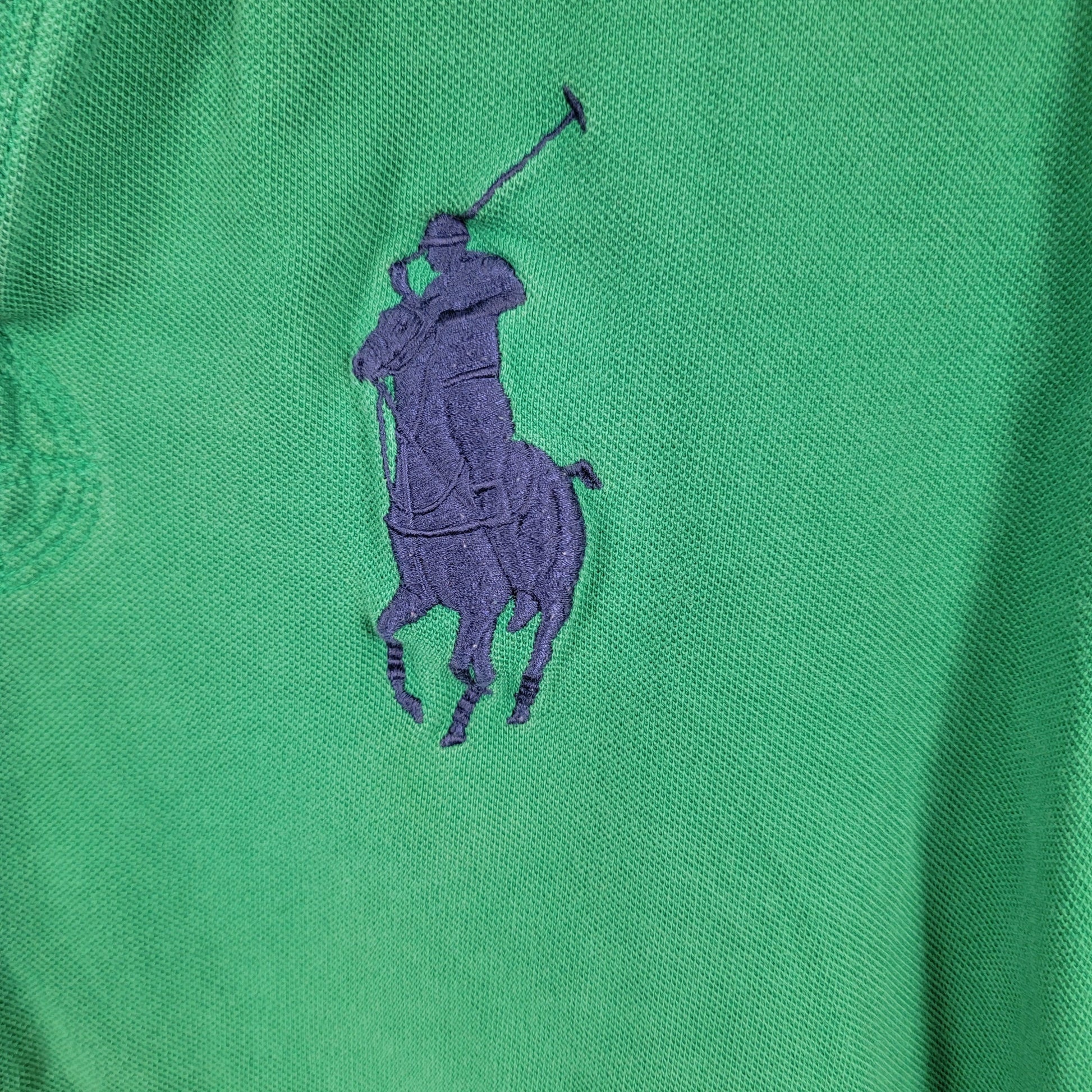 Polo Ralph Lauren Big Pony Shirt Mens L Green Navy Blue Orange Crest Polo Y2K3