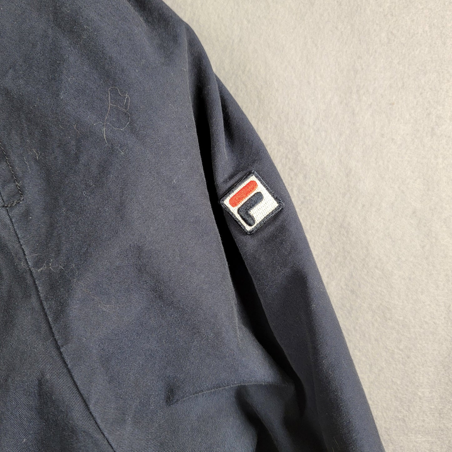 FILA White Line Hooded Field Jacket Parka Navy Blue Womens XL Italy2