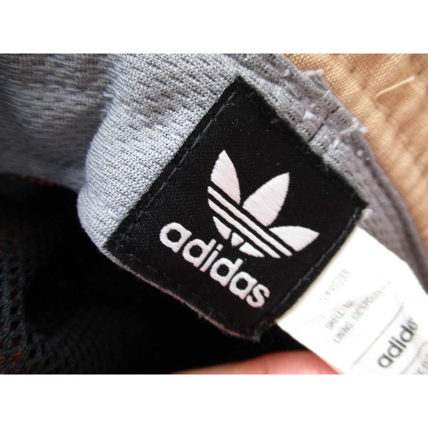 Adidas Hat Cap Bucket Mens One Size Beige Canvas Trefoil Logo Outdoor Hiking