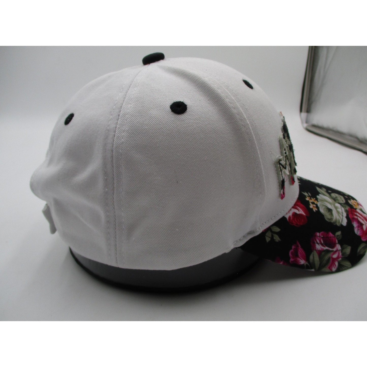 Mykonos Hat Cap Strap Back Mens One Size Floral Brim White Twill Karfil Greece Preowned