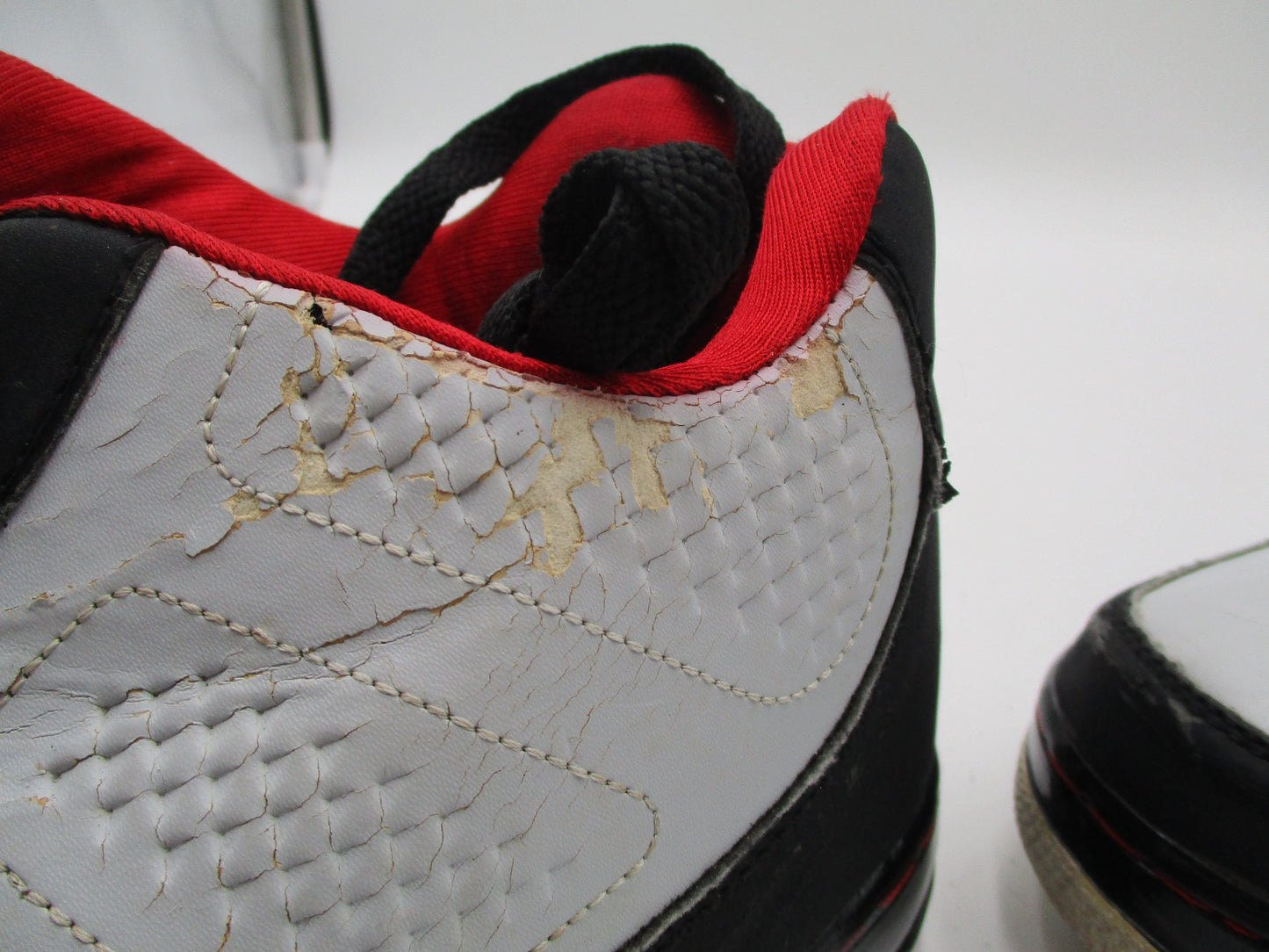 *CRACKING PEELING* Air Jordan Fusion 9 AJF9 White Black Red Mens 13 2007 1I321